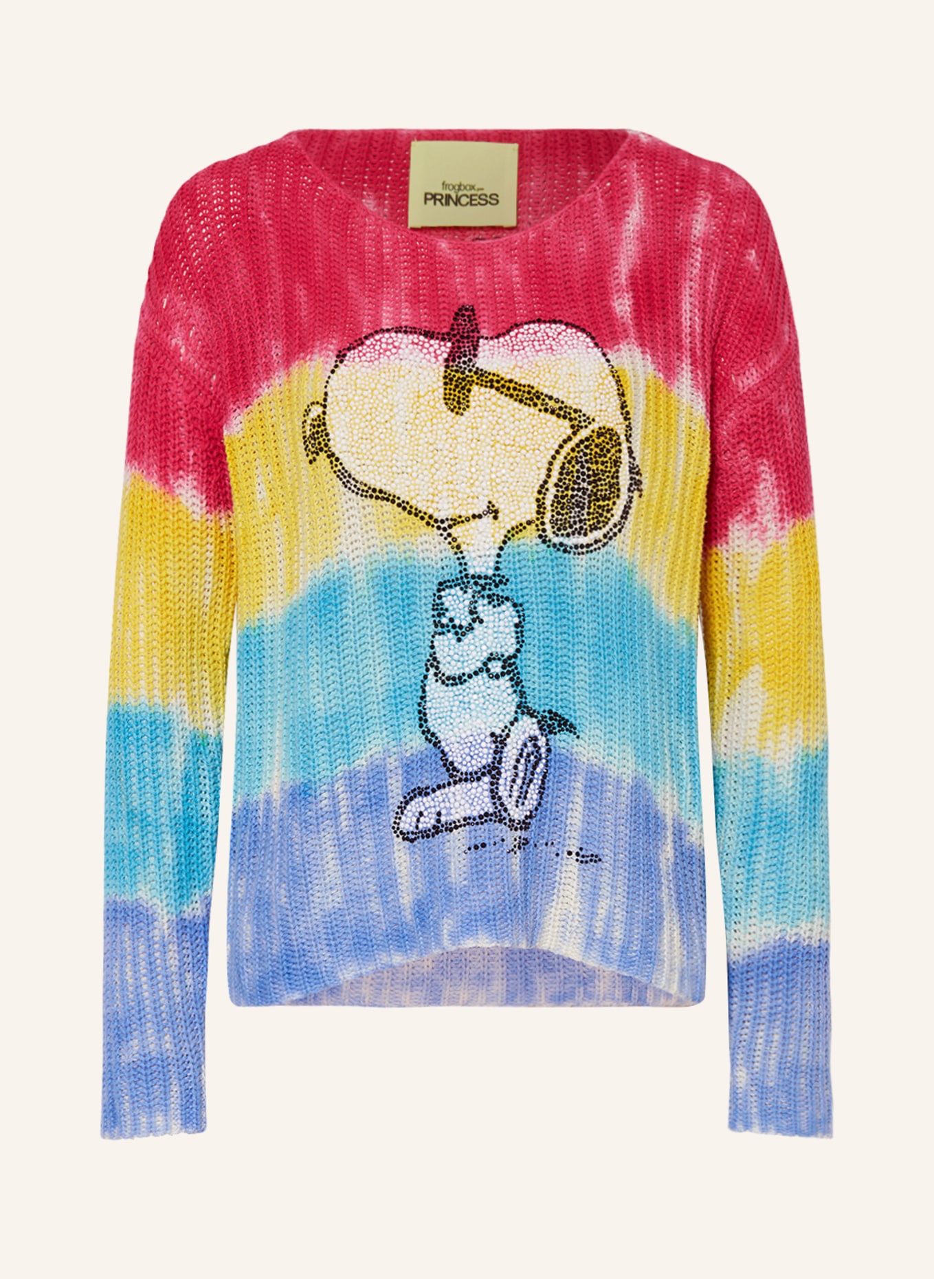 FrogBox Sweter z ozdobnymi kamykami, Kolor: FUKSJA/ ŻÓŁTY/ TURKUSOWY (Obrazek 1)