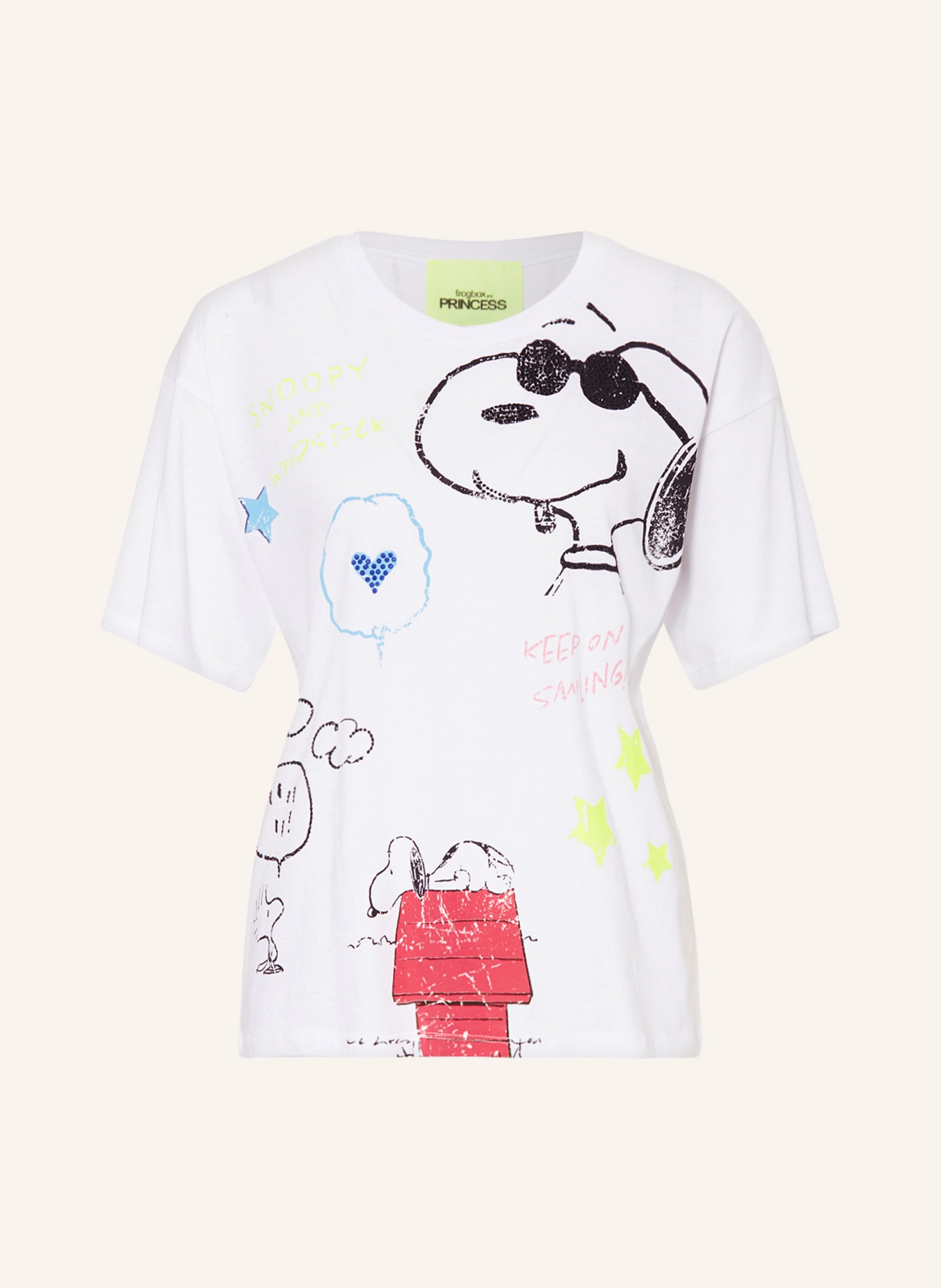 FrogBox T-Shirt mit Schmucksteinen, Farbe: WEISS (Bild 1)