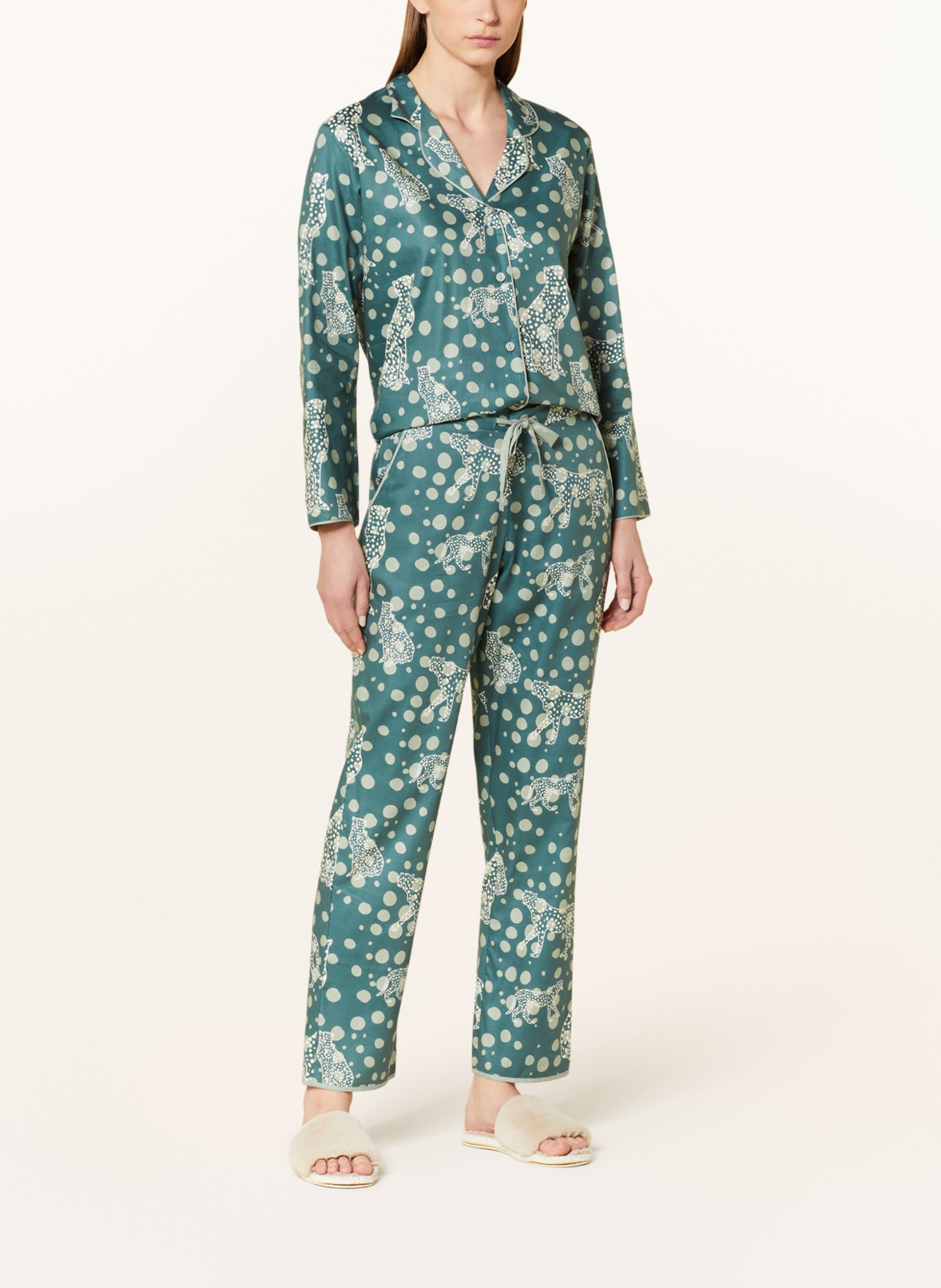 cyberjammies Spodnie od piżamy HANNAH, Kolor: CIEMNOZIELONY/ BIAŁY (Obrazek 2)