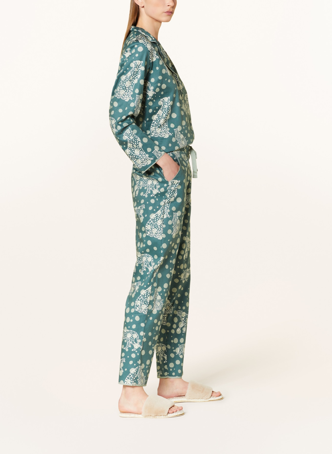 cyberjammies Spodnie od piżamy HANNAH, Kolor: CIEMNOZIELONY/ BIAŁY (Obrazek 4)
