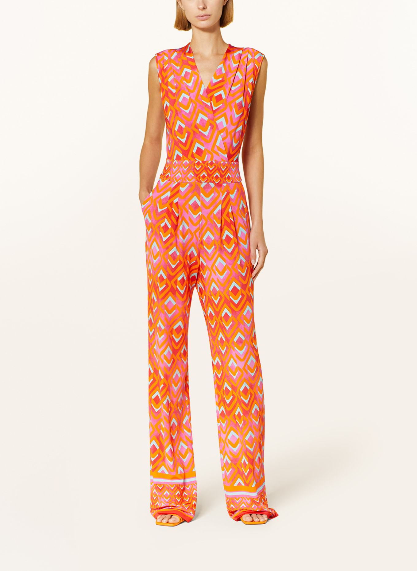 ANNA's Jumpsuit, Color: RED/ NEON BLUE/ FUCHSIA (Image 2)