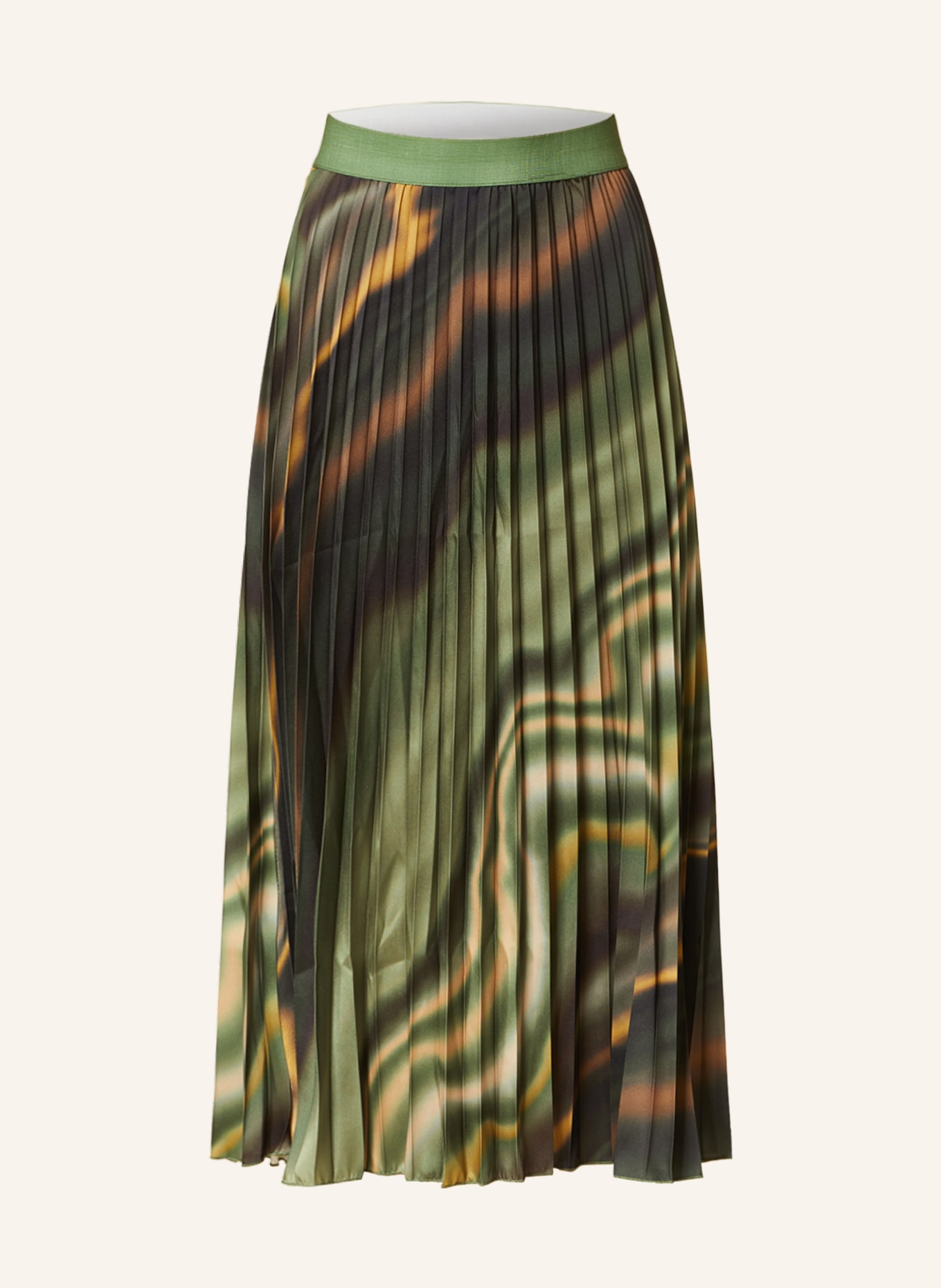 CARTOON Pleated skirt, Color: OLIVE/ DARK YELLOW/ KHAKI (Image 1)