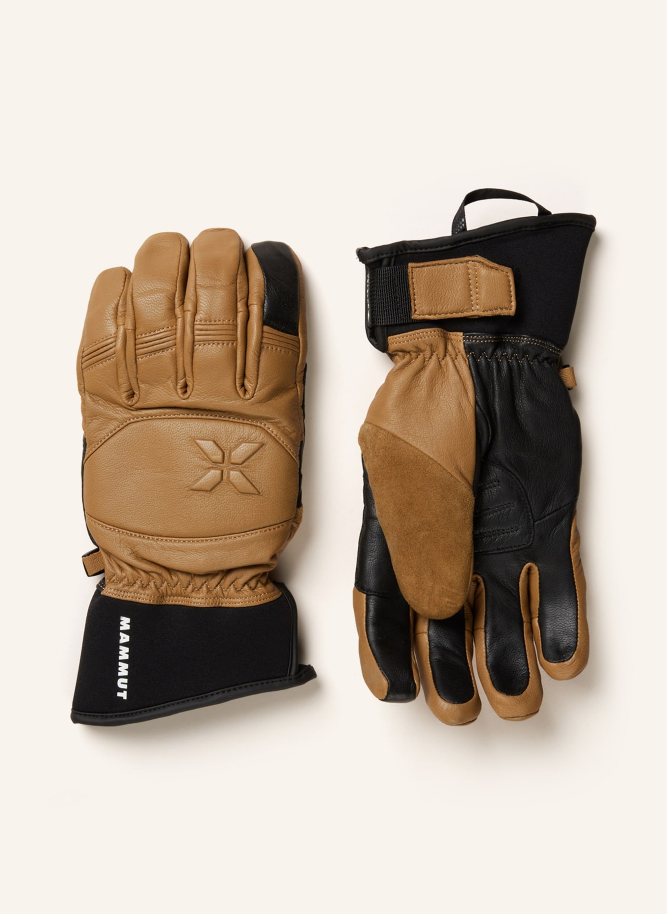 MAMMUT Ski gloves EIGER FREE, Color: BEIGE/ BLACK (Image 1)