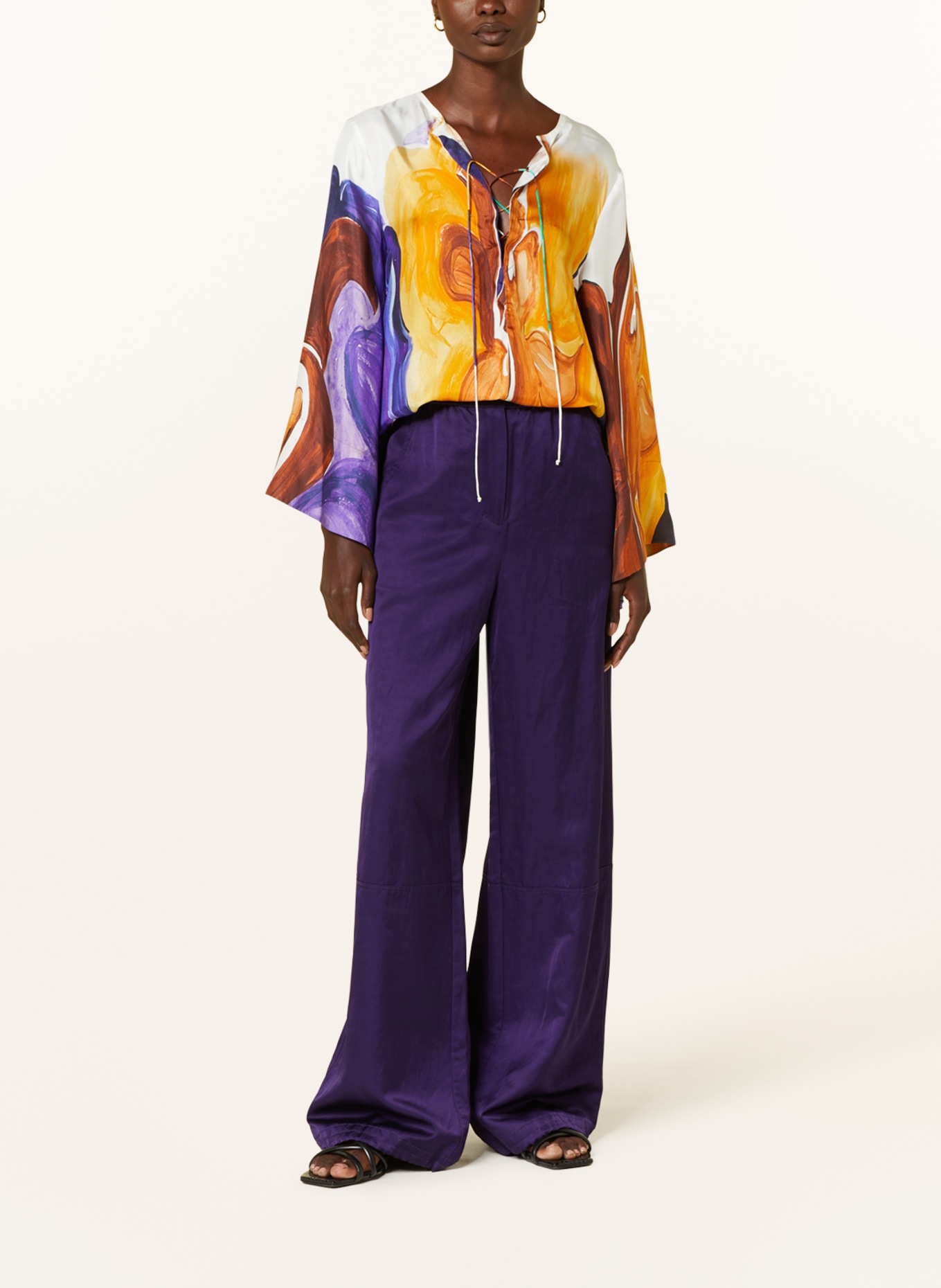 DOROTHEE SCHUMACHER Bluzka z jedwabiu, Kolor: LILA/ BRĄZOWY/ ŻÓŁTY (Obrazek 2)