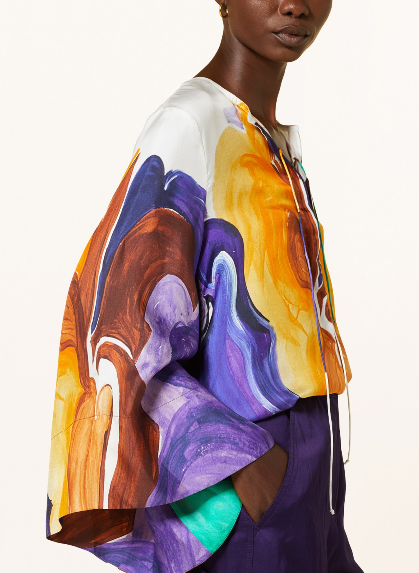 DOROTHEE SCHUMACHER Blusenshirt aus Seide, Farbe: LILA/ BRAUN/ GELB (Bild 4)