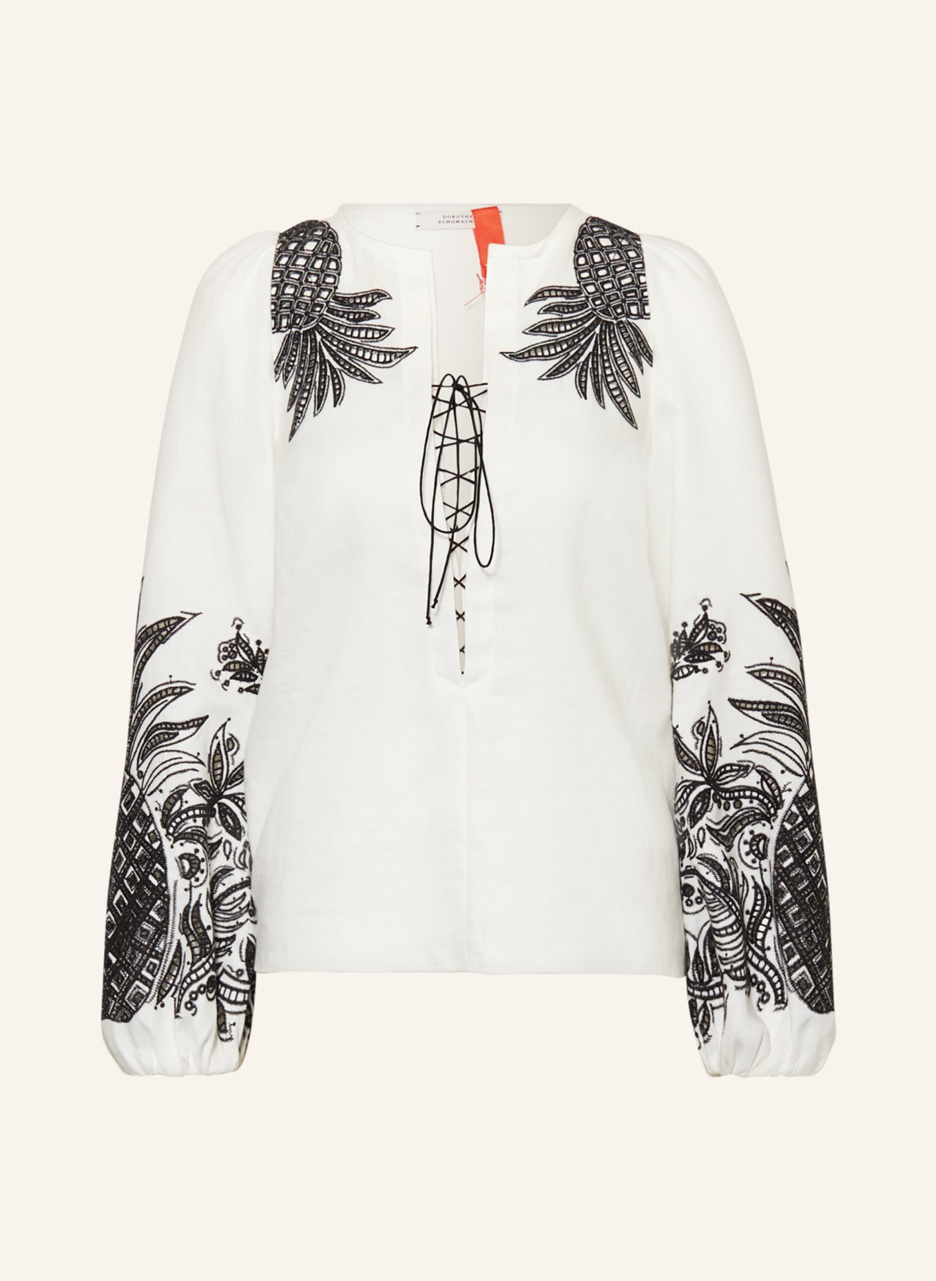 DOROTHEE SCHUMACHER Linen blouse, Color: WHITE/ BLACK (Image 1)