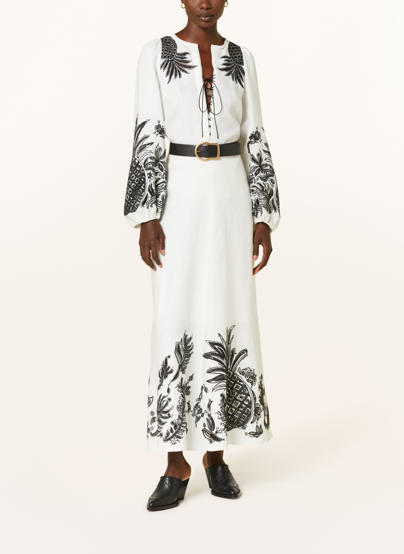 DOROTHEE SCHUMACHER Linen blouse, Color: WHITE/ BLACK (Image 2)