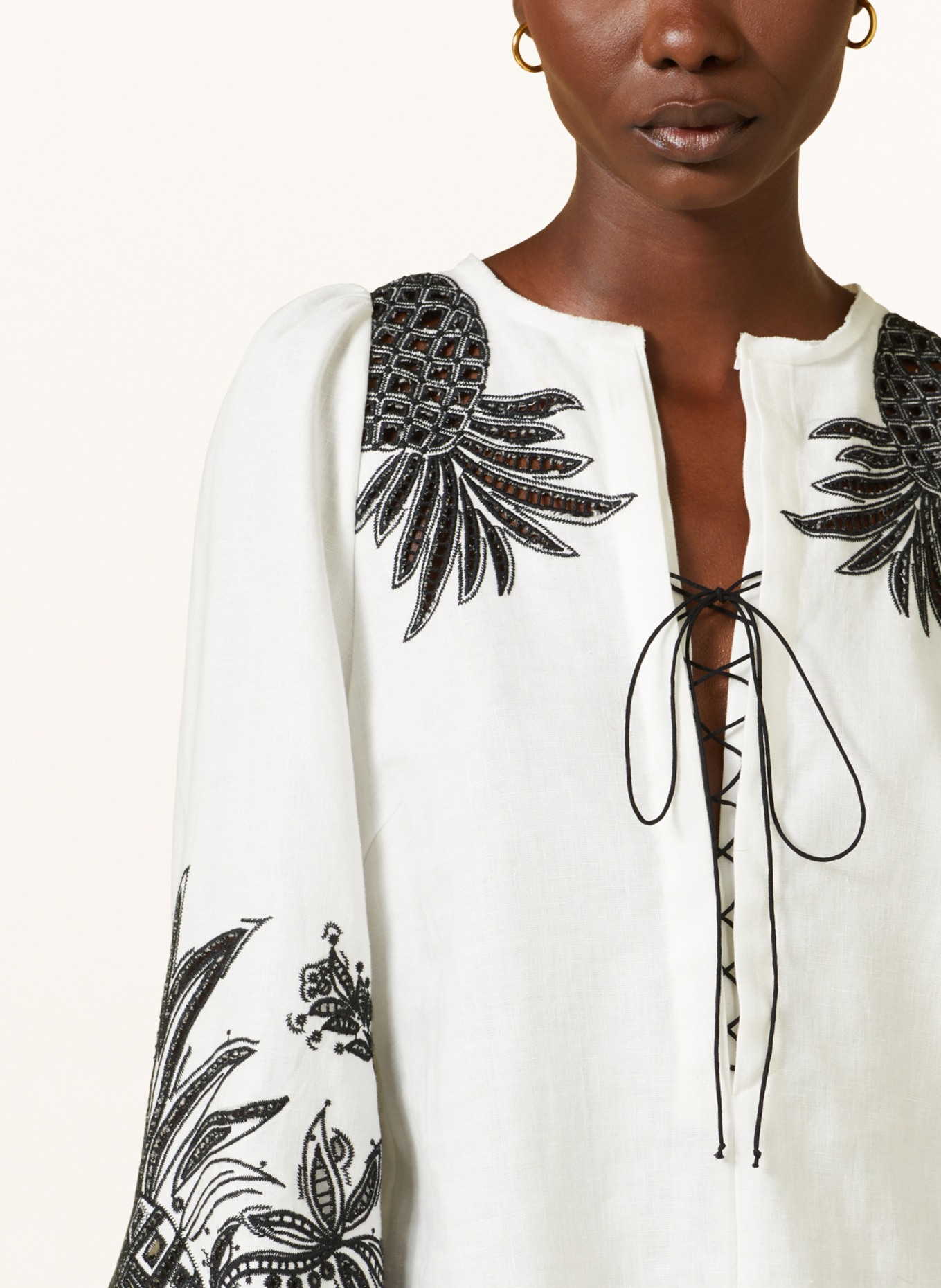 DOROTHEE SCHUMACHER Linen blouse, Color: WHITE/ BLACK (Image 4)