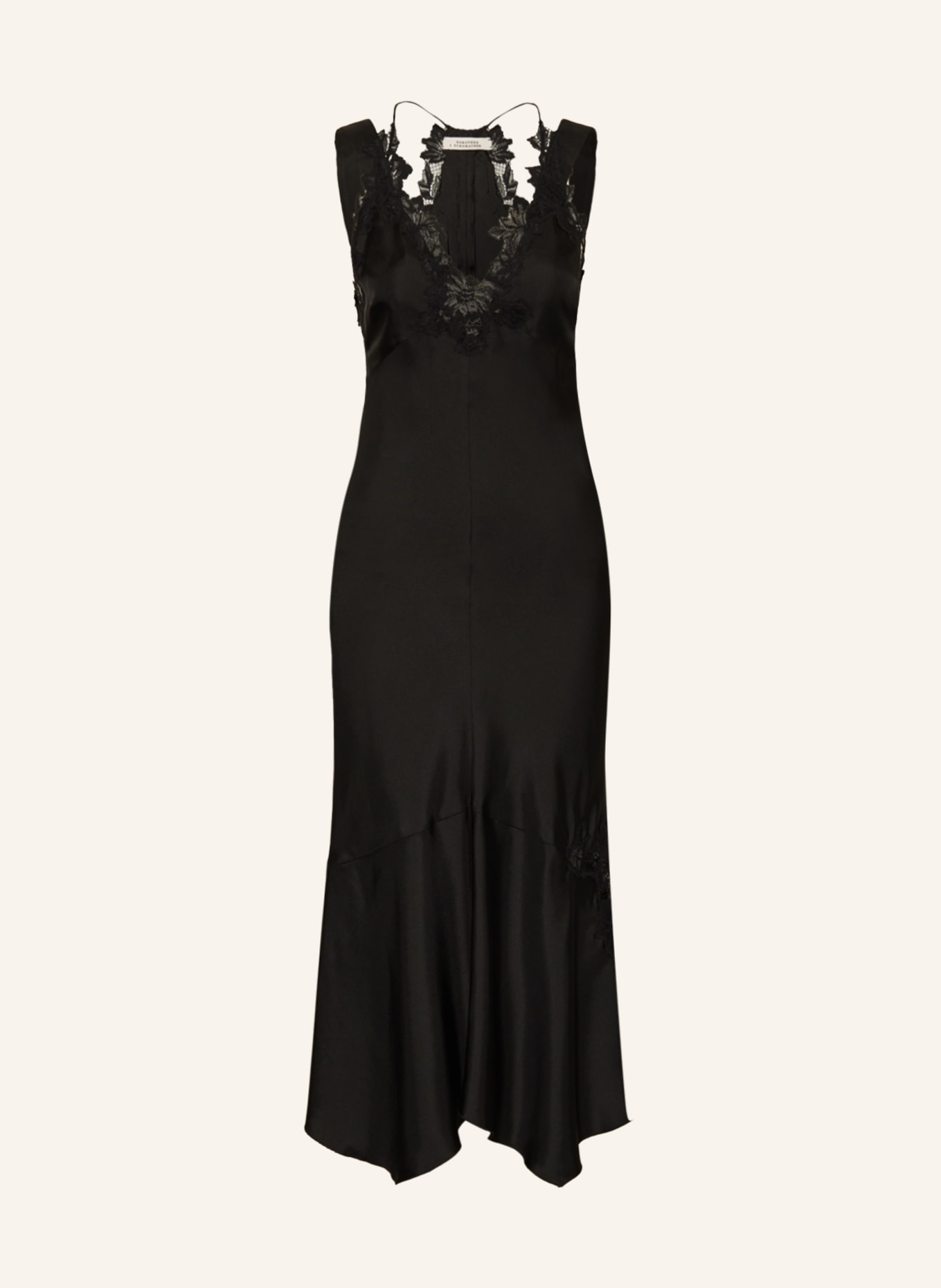 DOROTHEE SCHUMACHER Silk dress with lace, Color: BLACK (Image 1)
