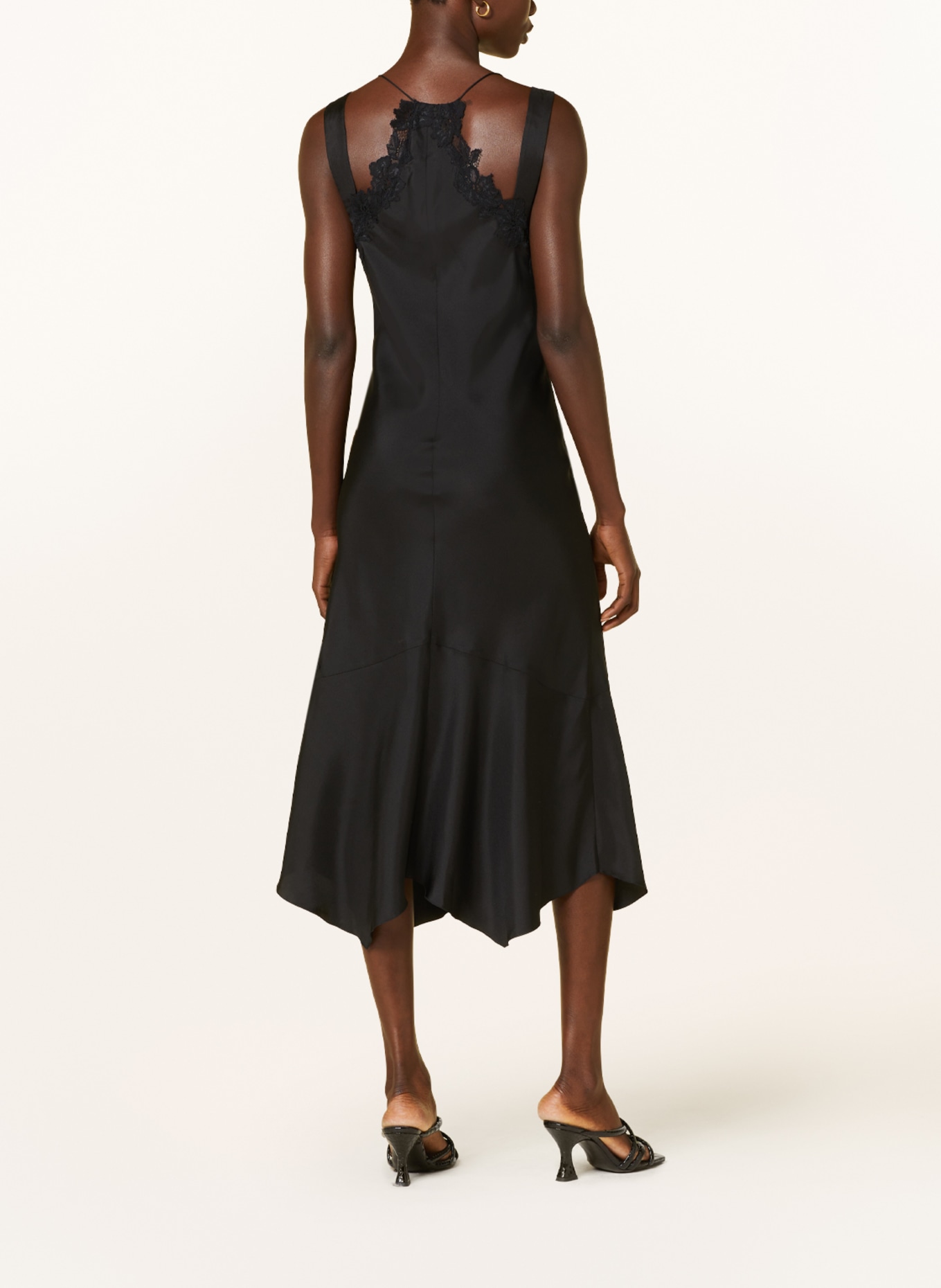 DOROTHEE SCHUMACHER Silk dress with lace, Color: BLACK (Image 3)