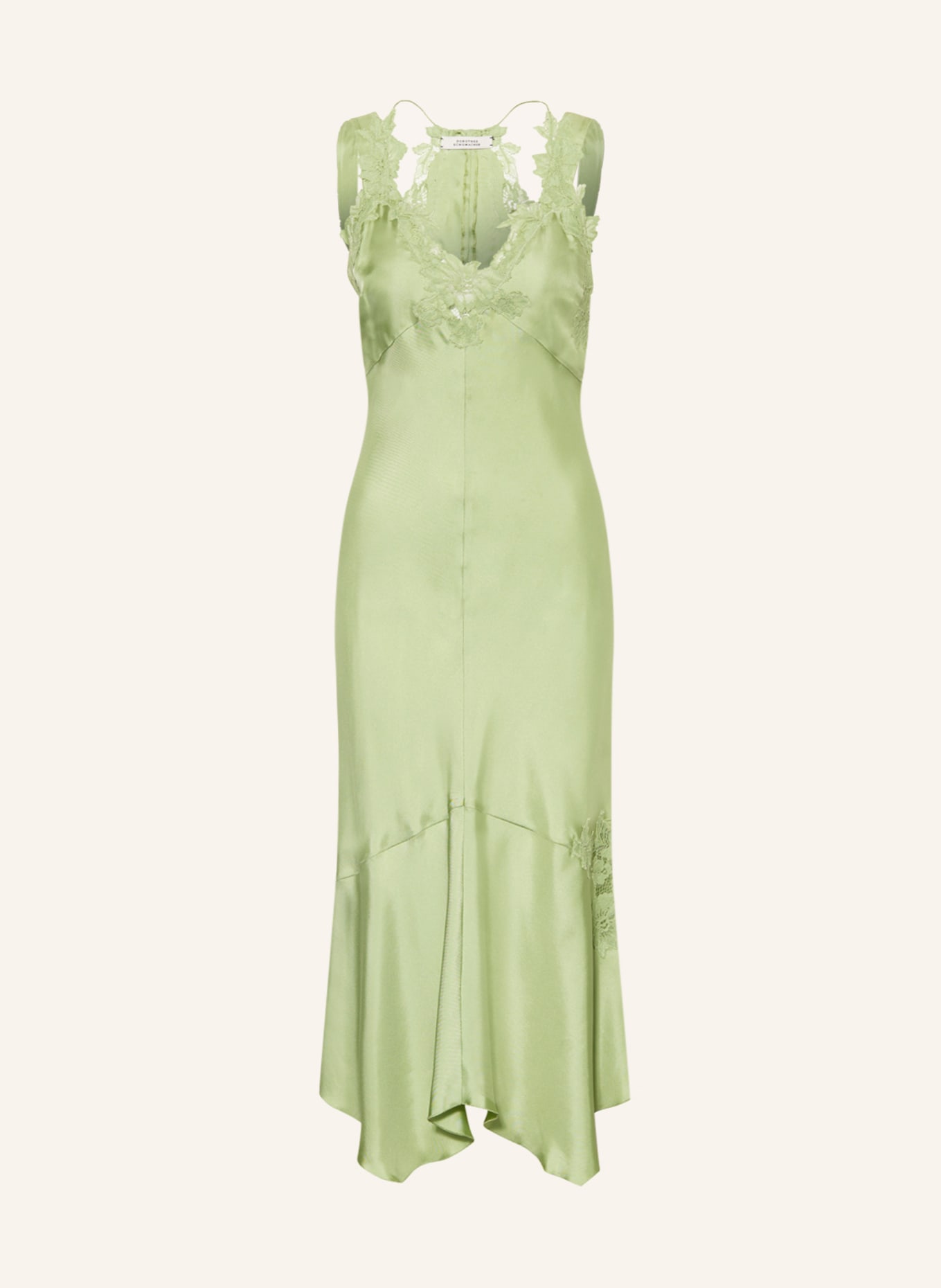 DOROTHEE SCHUMACHER Silk dress with lace, Color: LIGHT GREEN (Image 1)