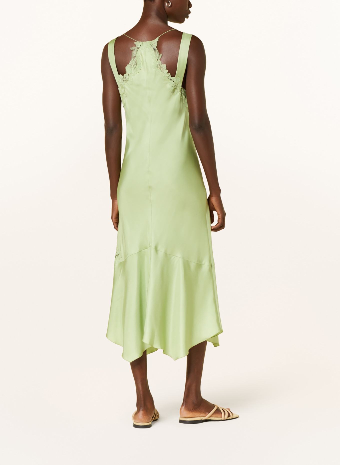DOROTHEE SCHUMACHER Silk dress with lace, Color: LIGHT GREEN (Image 3)