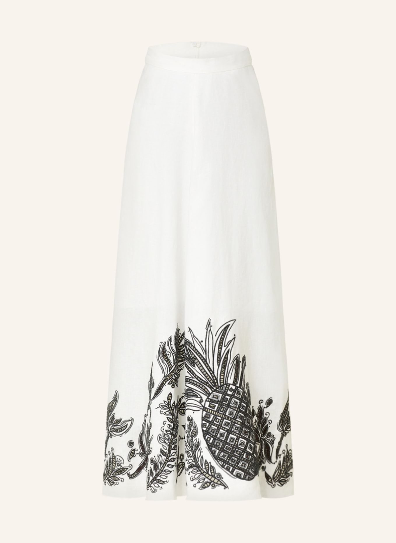 DOROTHEE SCHUMACHER Linen skirt, Color: WHITE/ BLACK (Image 1)