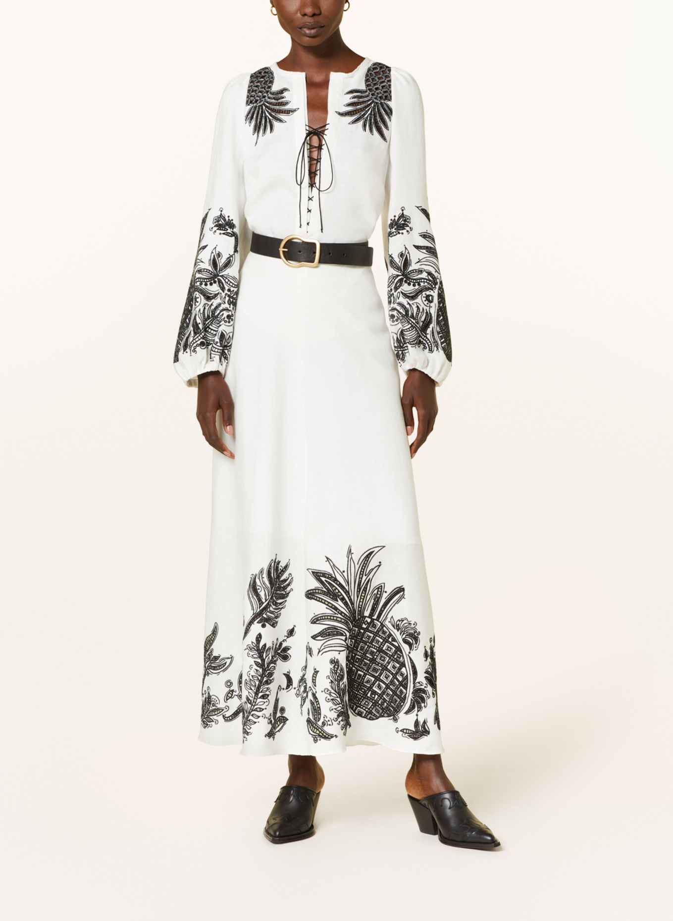 DOROTHEE SCHUMACHER Linen skirt, Color: WHITE/ BLACK (Image 2)