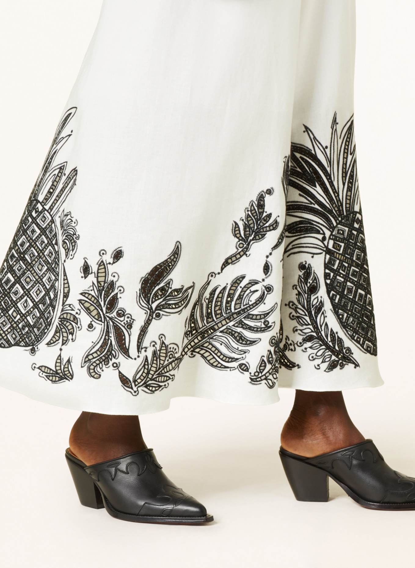 DOROTHEE SCHUMACHER Linen skirt, Color: WHITE/ BLACK (Image 4)
