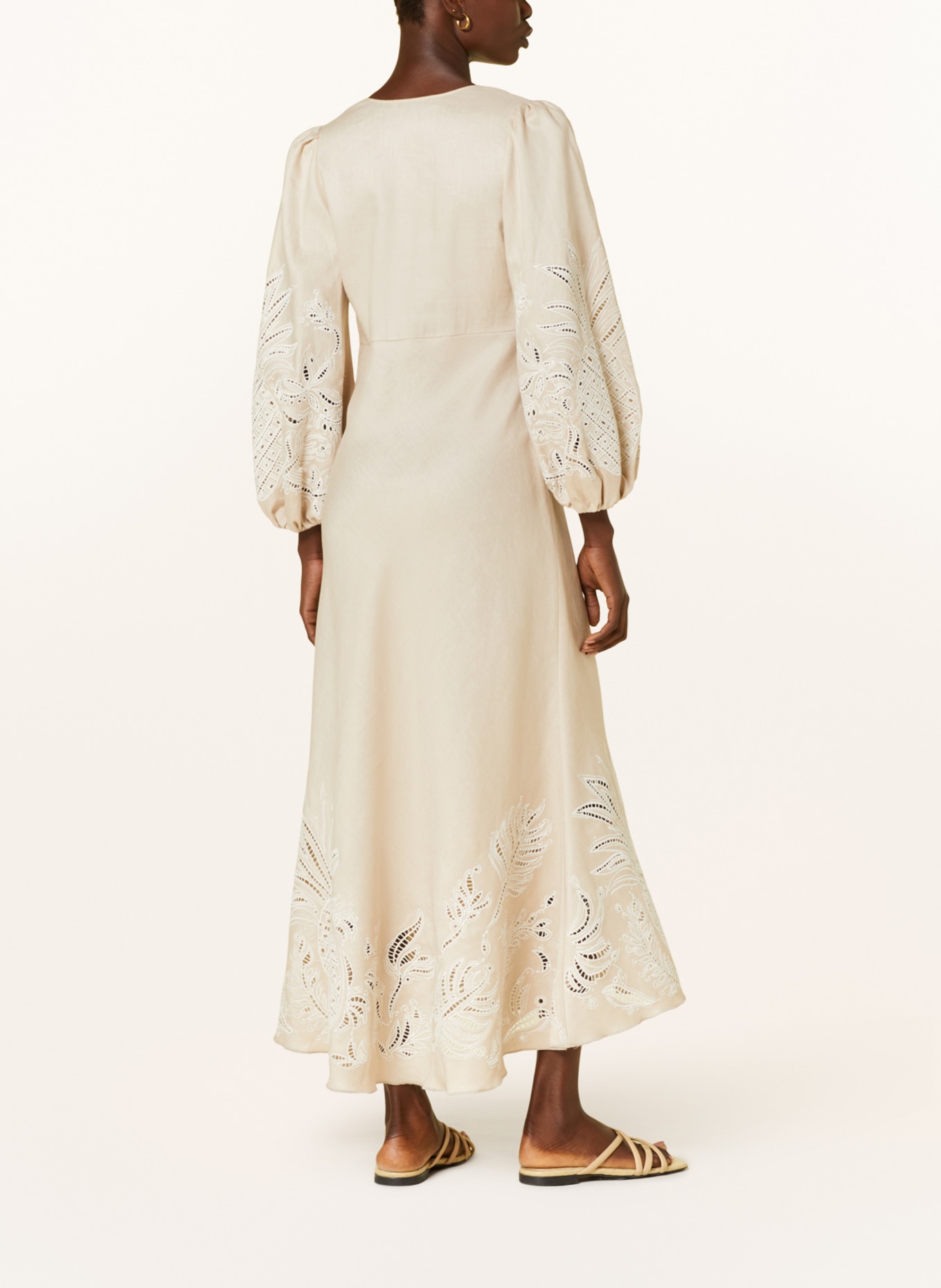 DOROTHEE SCHUMACHER Linen dress with 3/4 sleeves, Color: BEIGE (Image 3)