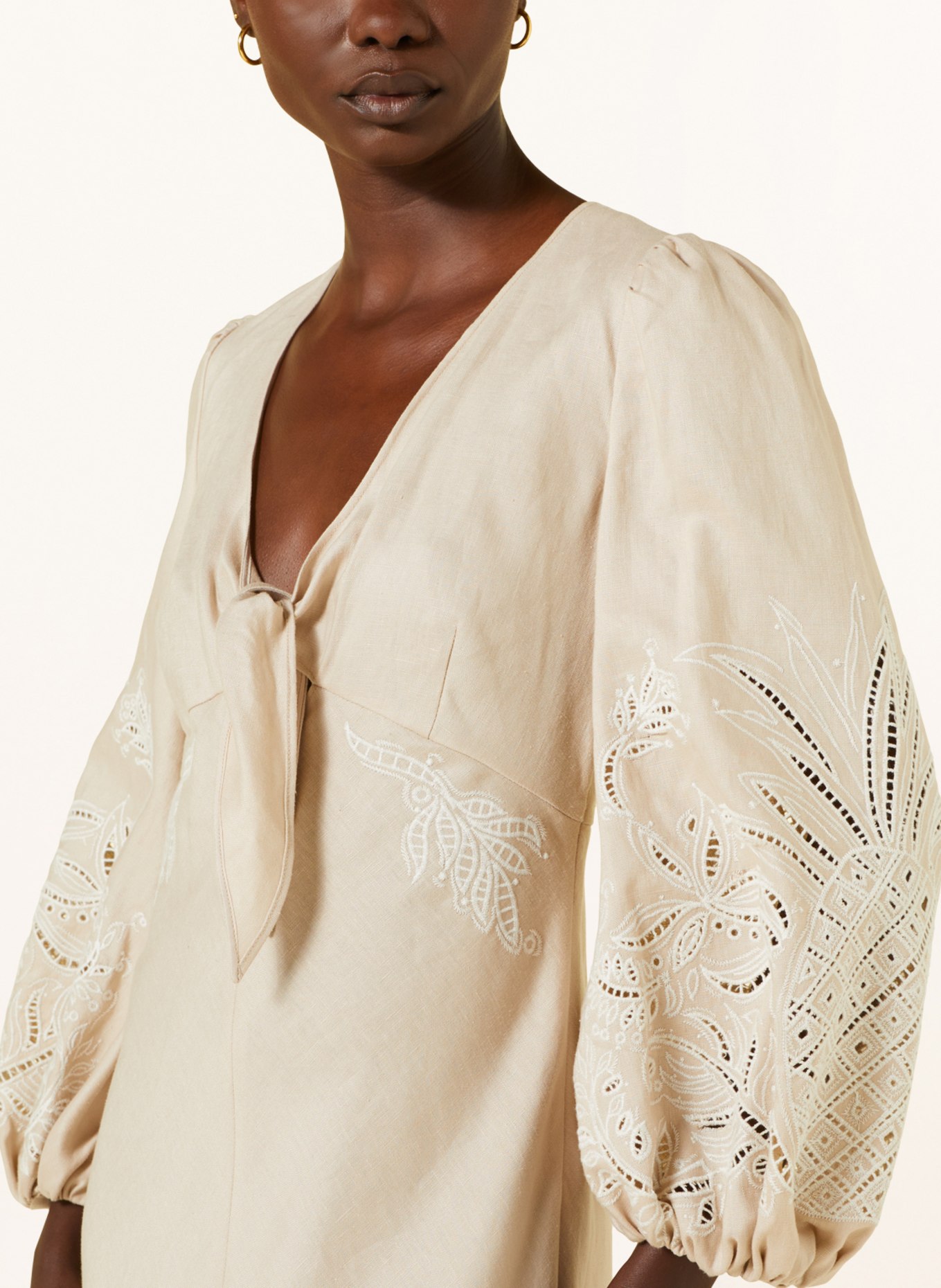 DOROTHEE SCHUMACHER Linen dress with 3/4 sleeves, Color: BEIGE (Image 4)