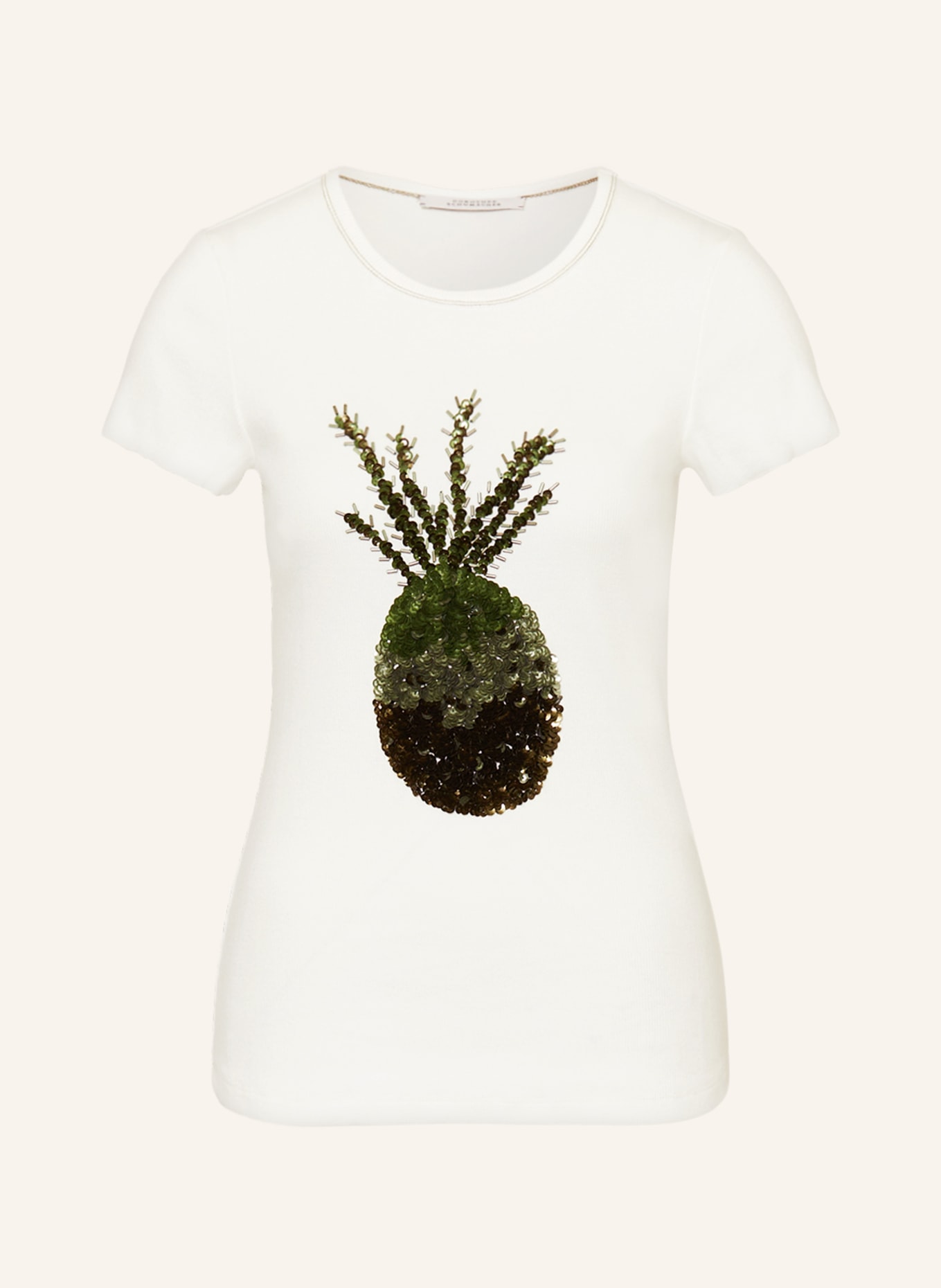 DOROTHEE SCHUMACHER T-shirt z cekinami, Kolor: KREMOWY (Obrazek 1)