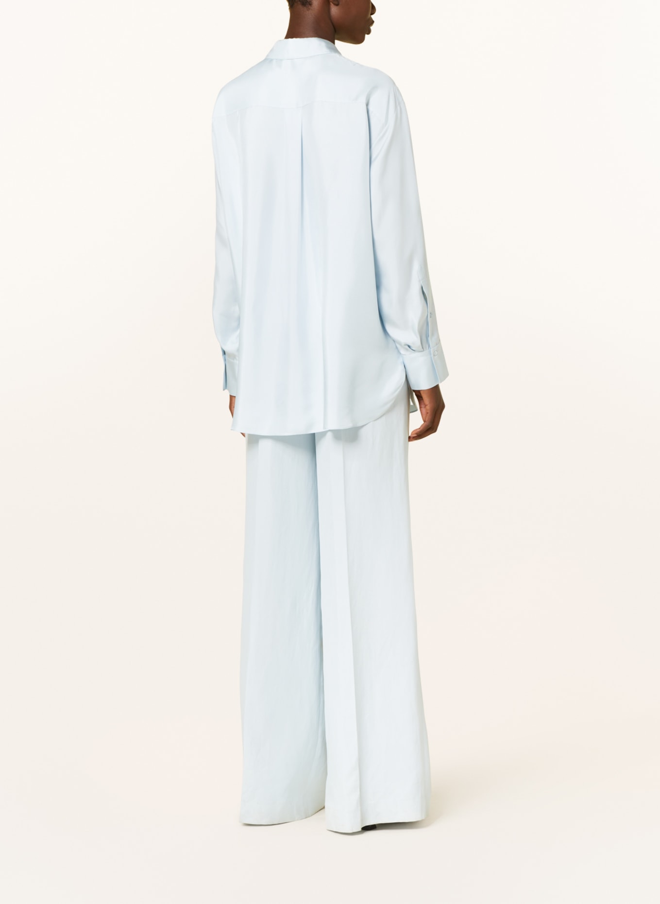 DOROTHEE SCHUMACHER Shirt blouse made of silk with lace, Color: LIGHT BLUE (Image 3)
