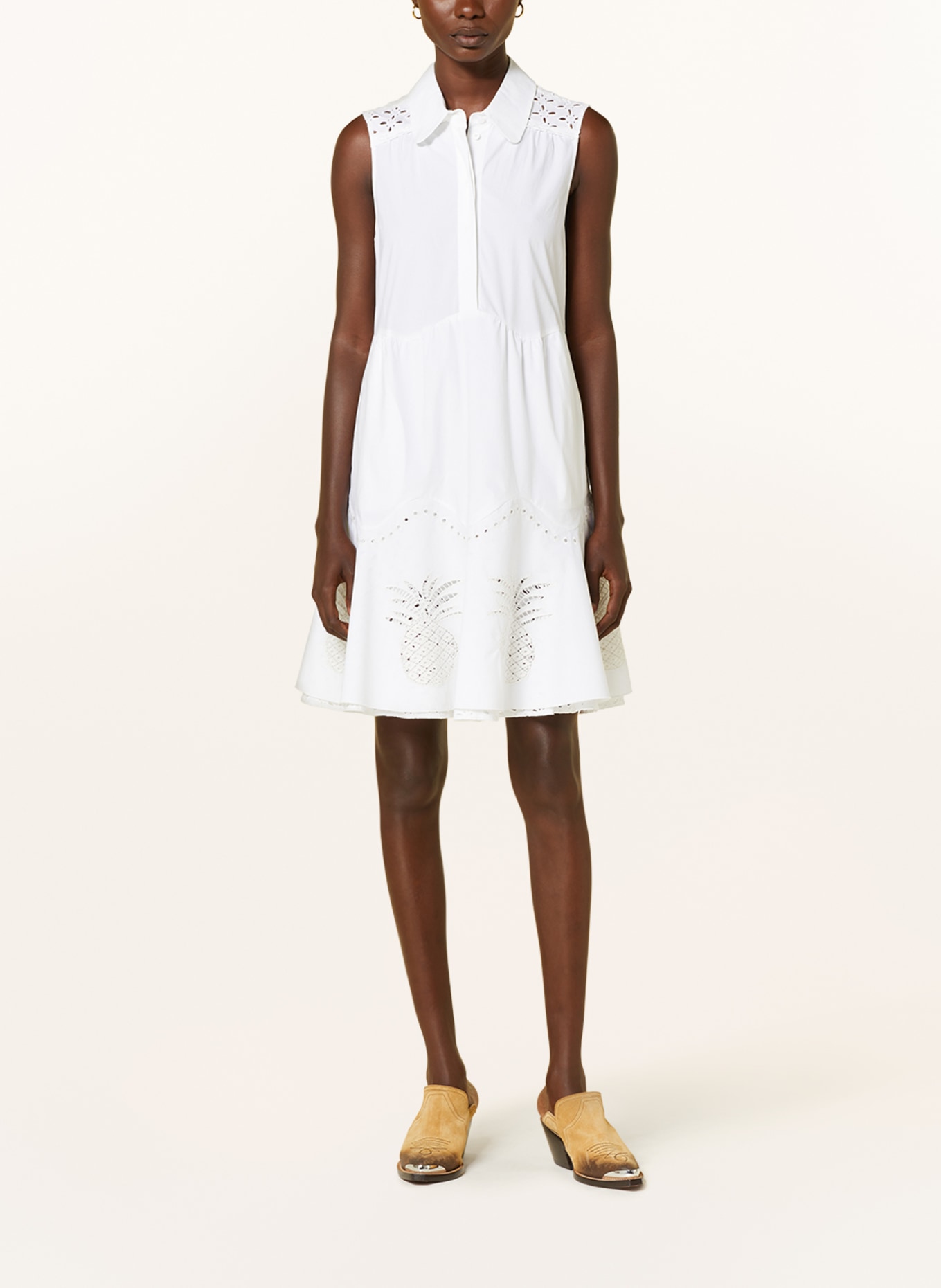DOROTHEE SCHUMACHER Dress with broderie anglaise, Color: WHITE (Image 2)