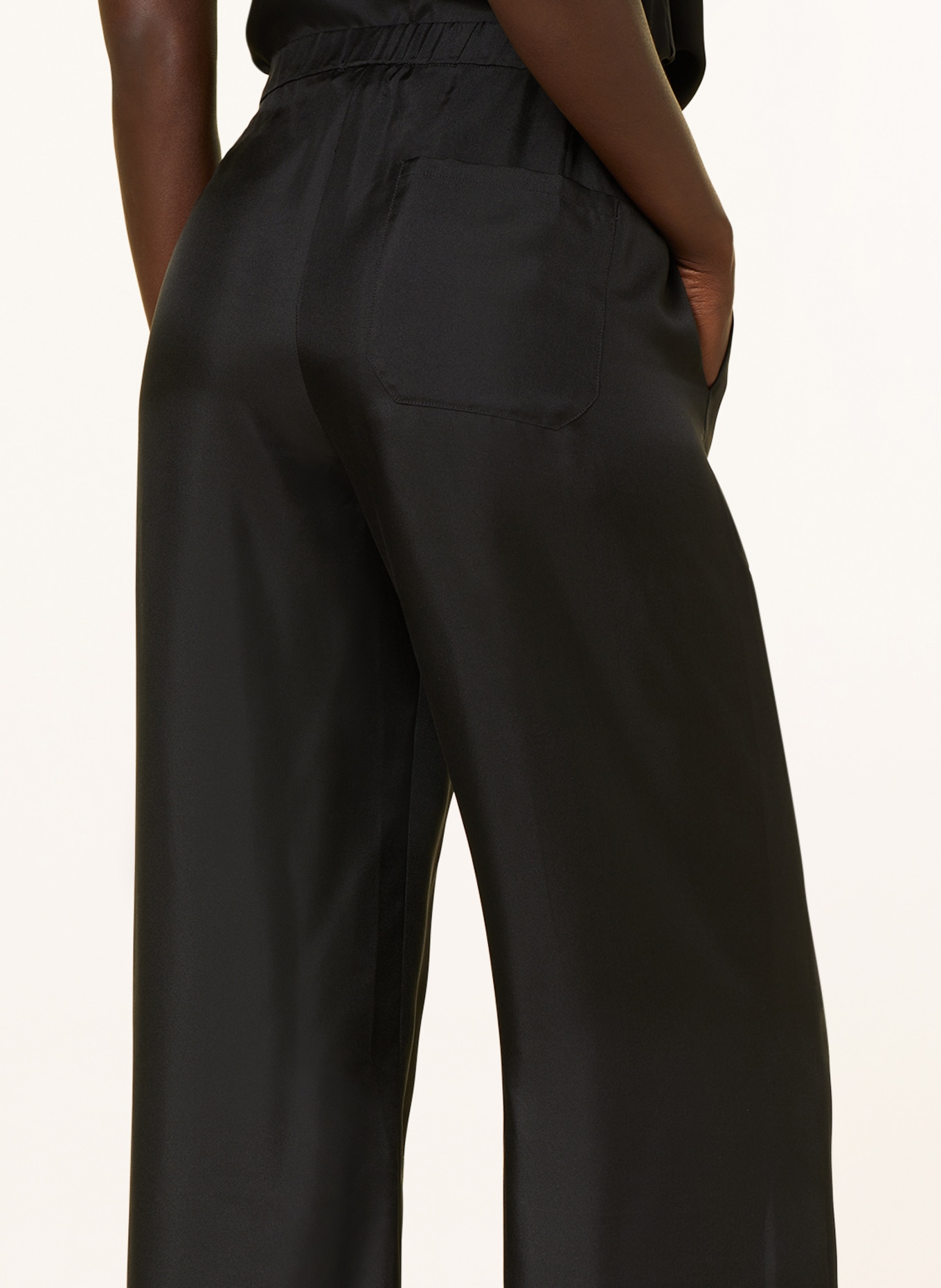 DOROTHEE SCHUMACHER Wide leg trousers made of silk, Color: BLACK (Image 5)