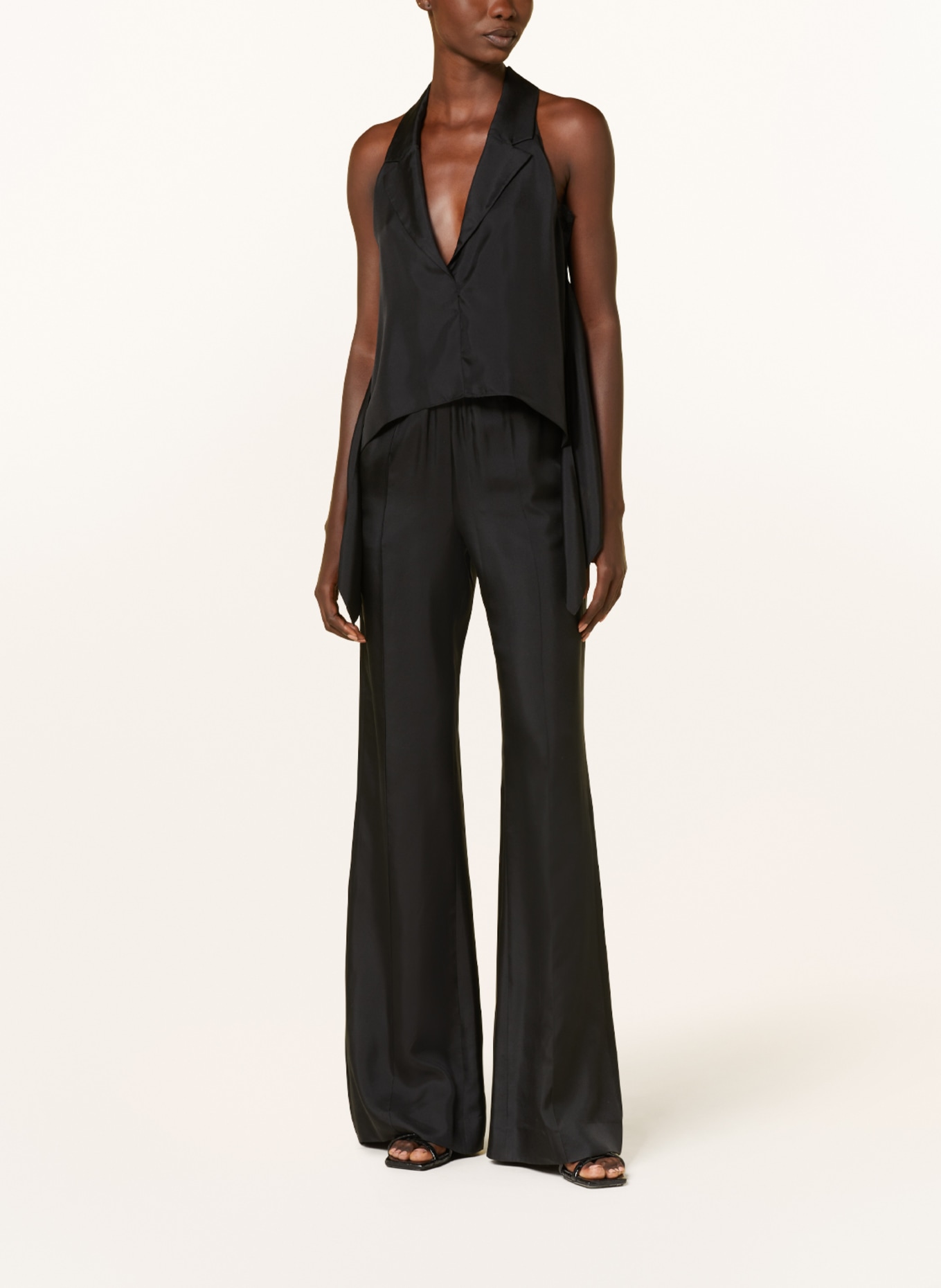 DOROTHEE SCHUMACHER Silk top with lace, Color: BLACK (Image 2)