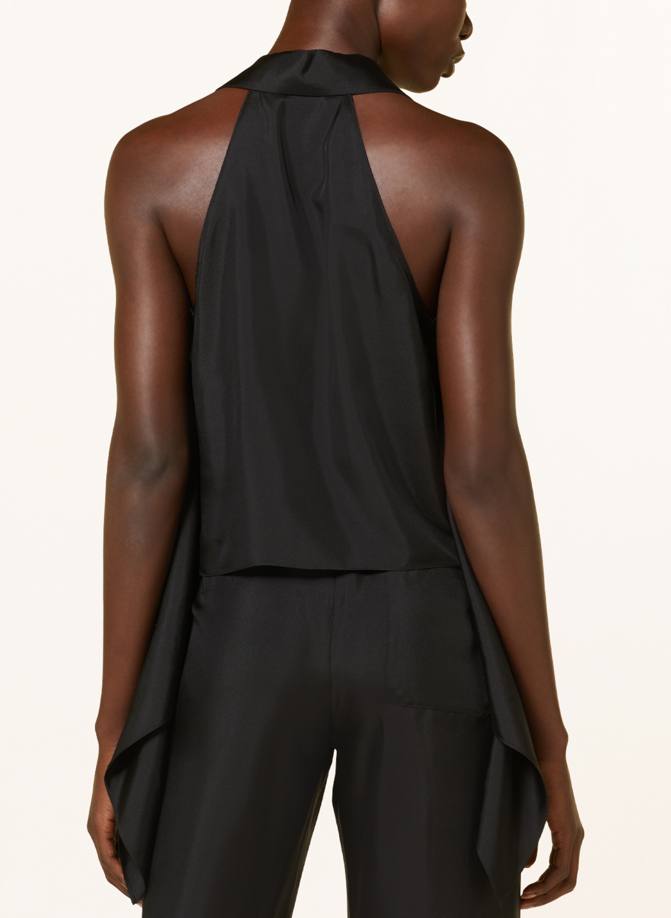 DOROTHEE SCHUMACHER Silk top with lace, Color: BLACK (Image 4)