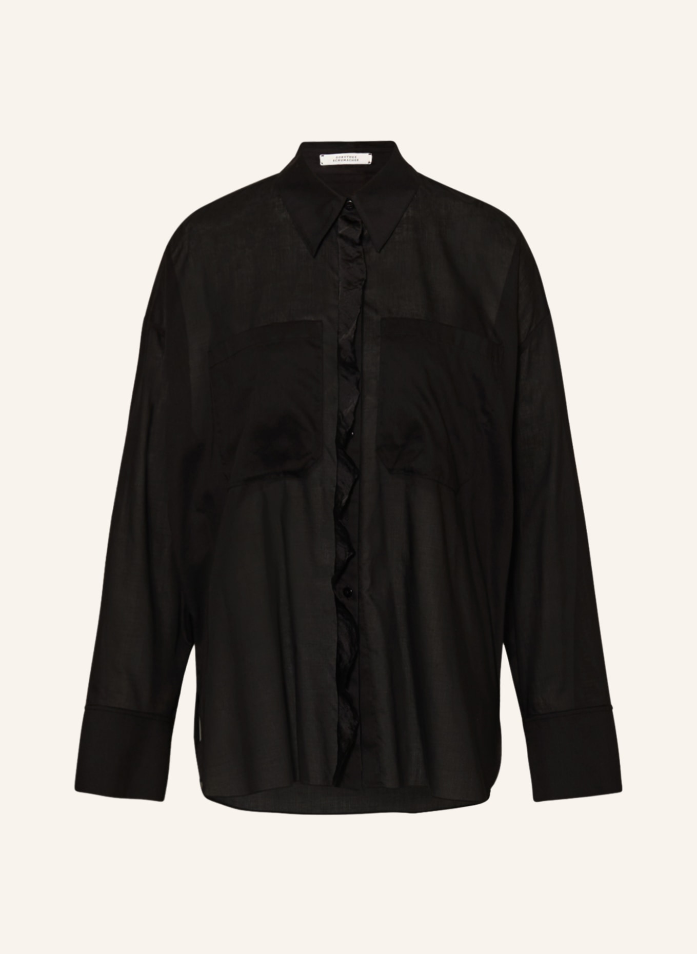 DOROTHEE SCHUMACHER Shirt blouse with frills, Color: BLACK (Image 1)
