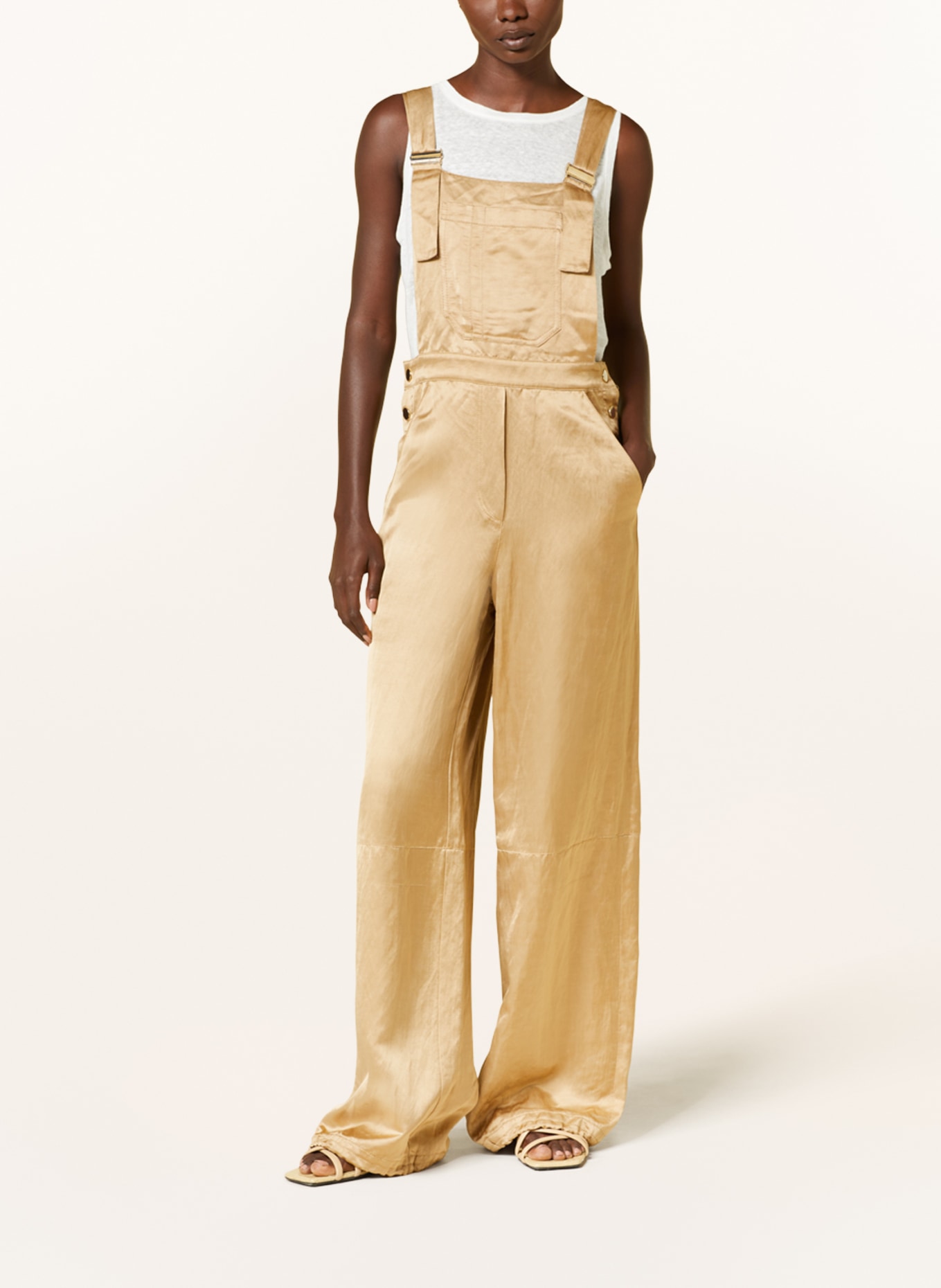 DOROTHEE SCHUMACHER Kalhoty s laclem s příměsí lnu, Barva: BÉŽOVÁ (Obrázek 2)