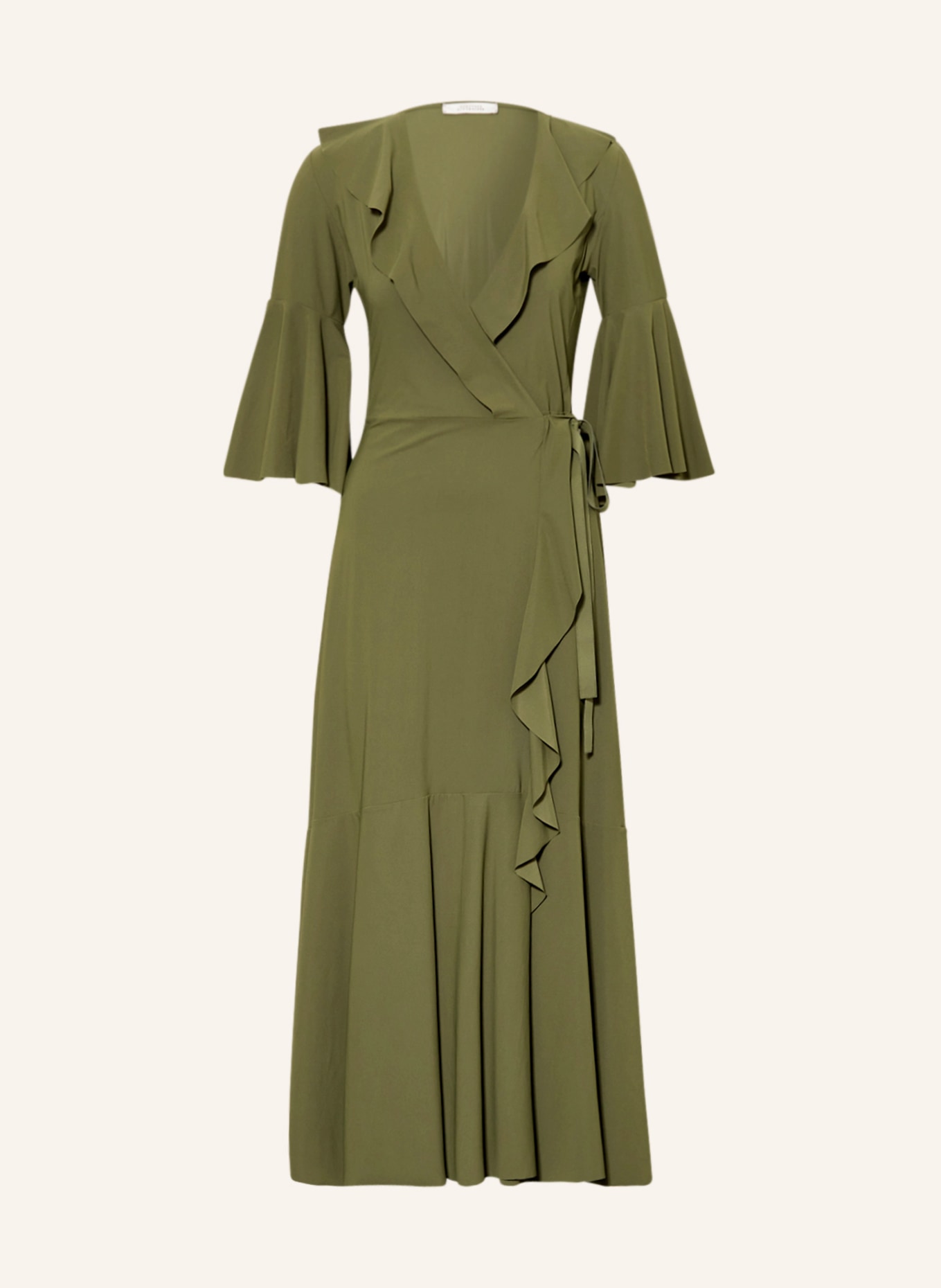 DOROTHEE SCHUMACHER Sukienka w stylu kopertowym z rękawami 3/4, Kolor: OLIWKOWY (Obrazek 1)