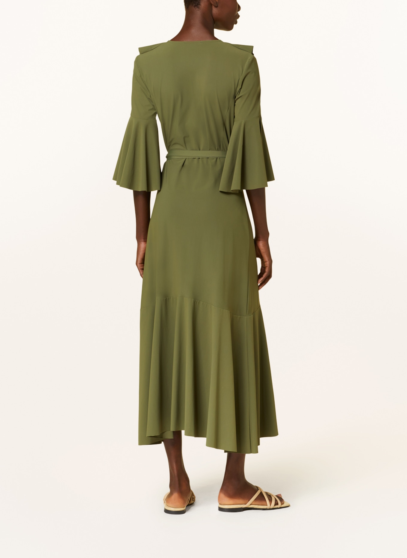 DOROTHEE SCHUMACHER Wrap dress with 3/4 sleeves, Color: OLIVE (Image 3)