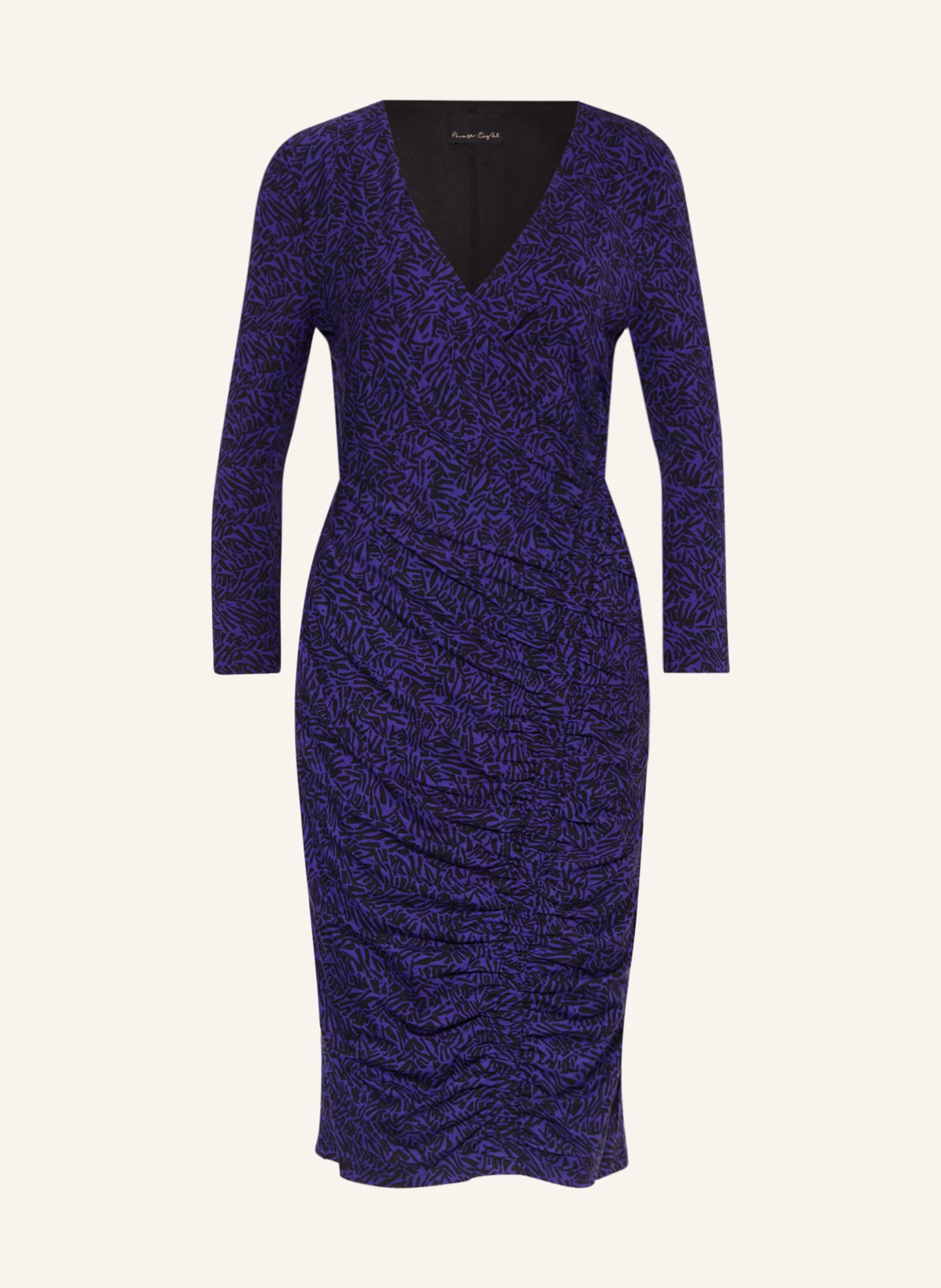 Phase Eight Jersey dress THEADORA with 3/4 sleeves, Color: DARK PURPLE/ BLACK (Image 1)