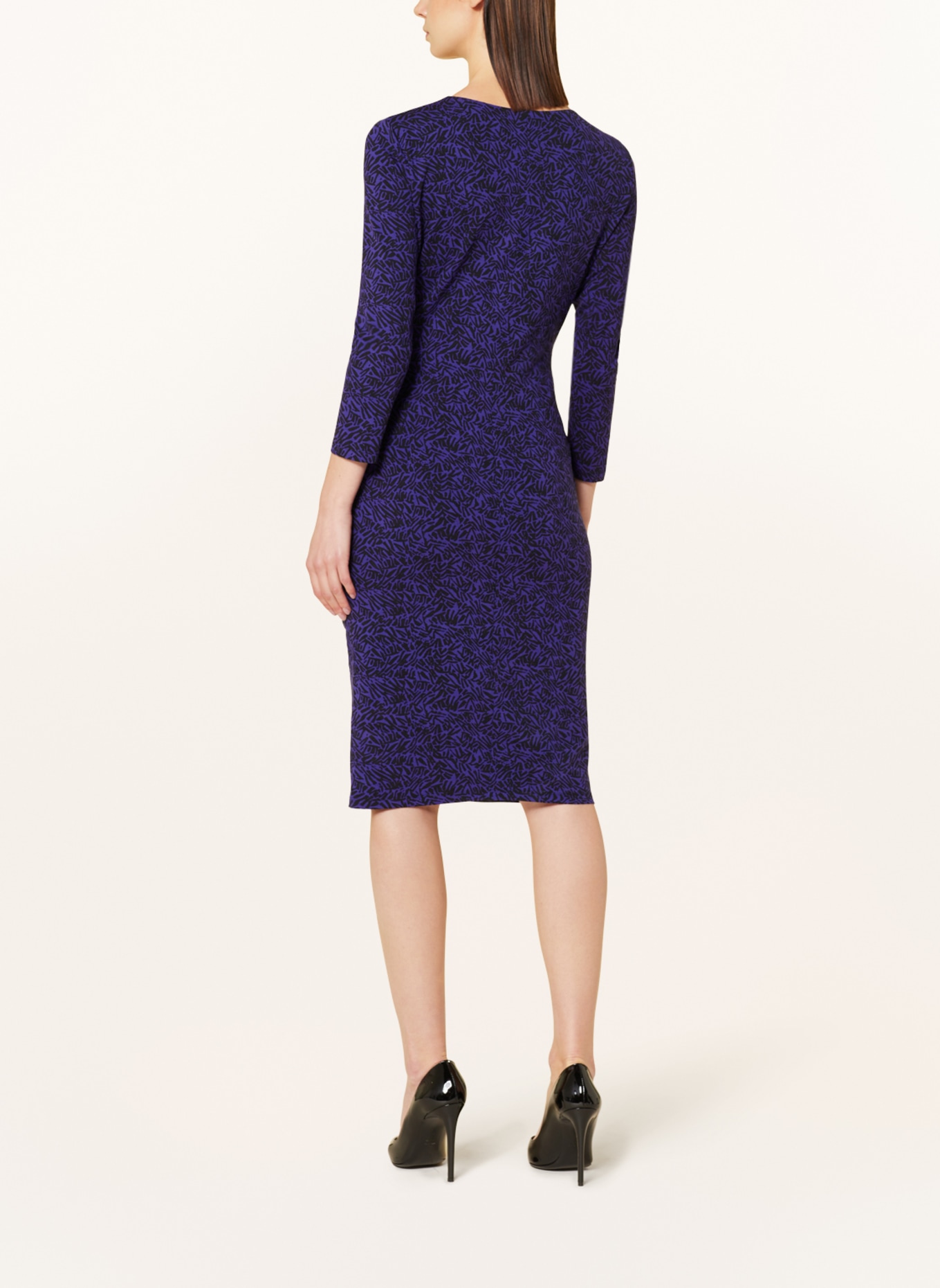 Phase Eight Jersey dress THEADORA with 3/4 sleeves, Color: DARK PURPLE/ BLACK (Image 3)
