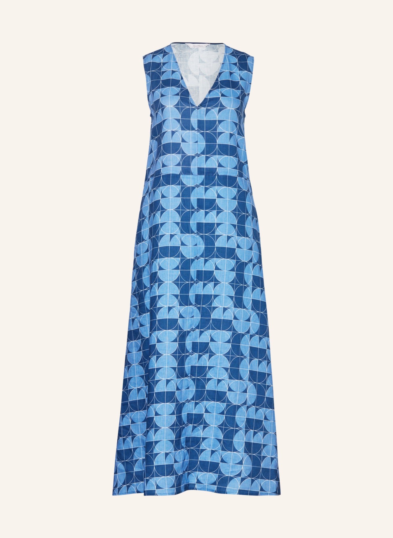 MaxMara LEISURE Linen dress URLO, Color: DARK BLUE/ LIGHT BLUE (Image 1)