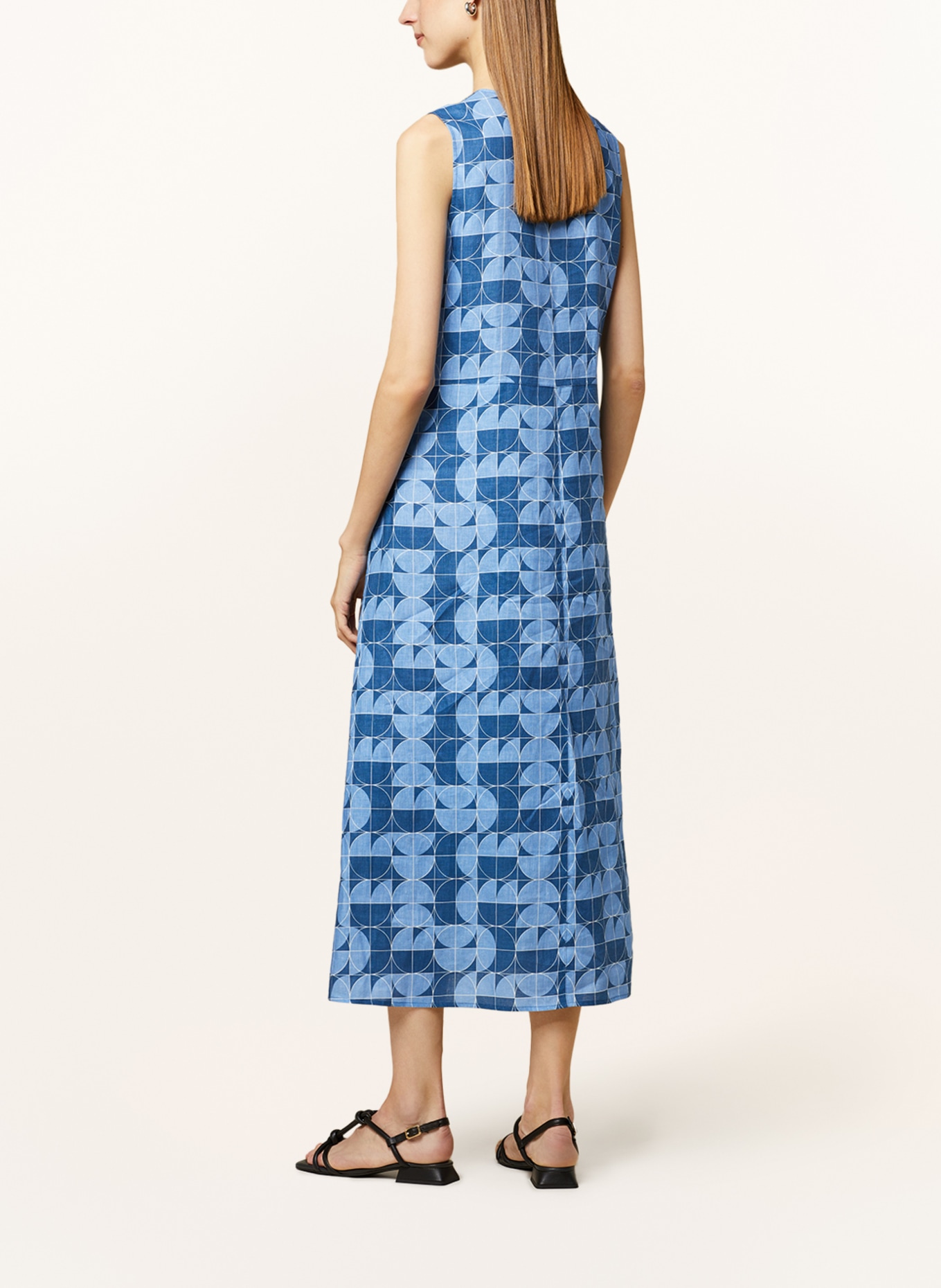 MaxMara LEISURE Linen dress URLO, Color: DARK BLUE/ LIGHT BLUE (Image 3)