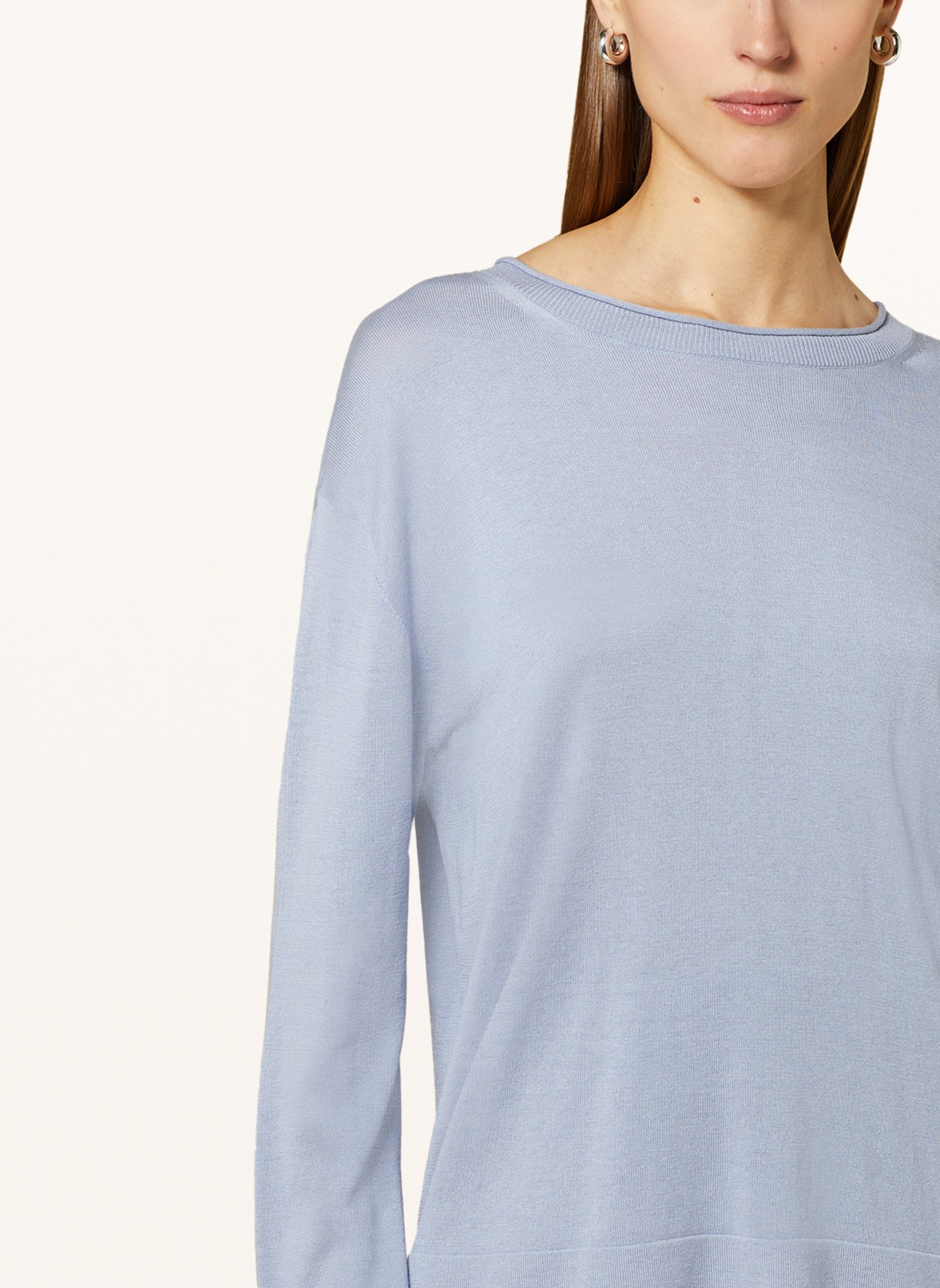 MaxMara LEISURE Silk sweater PENSILE, Color: BLUE GRAY (Image 4)