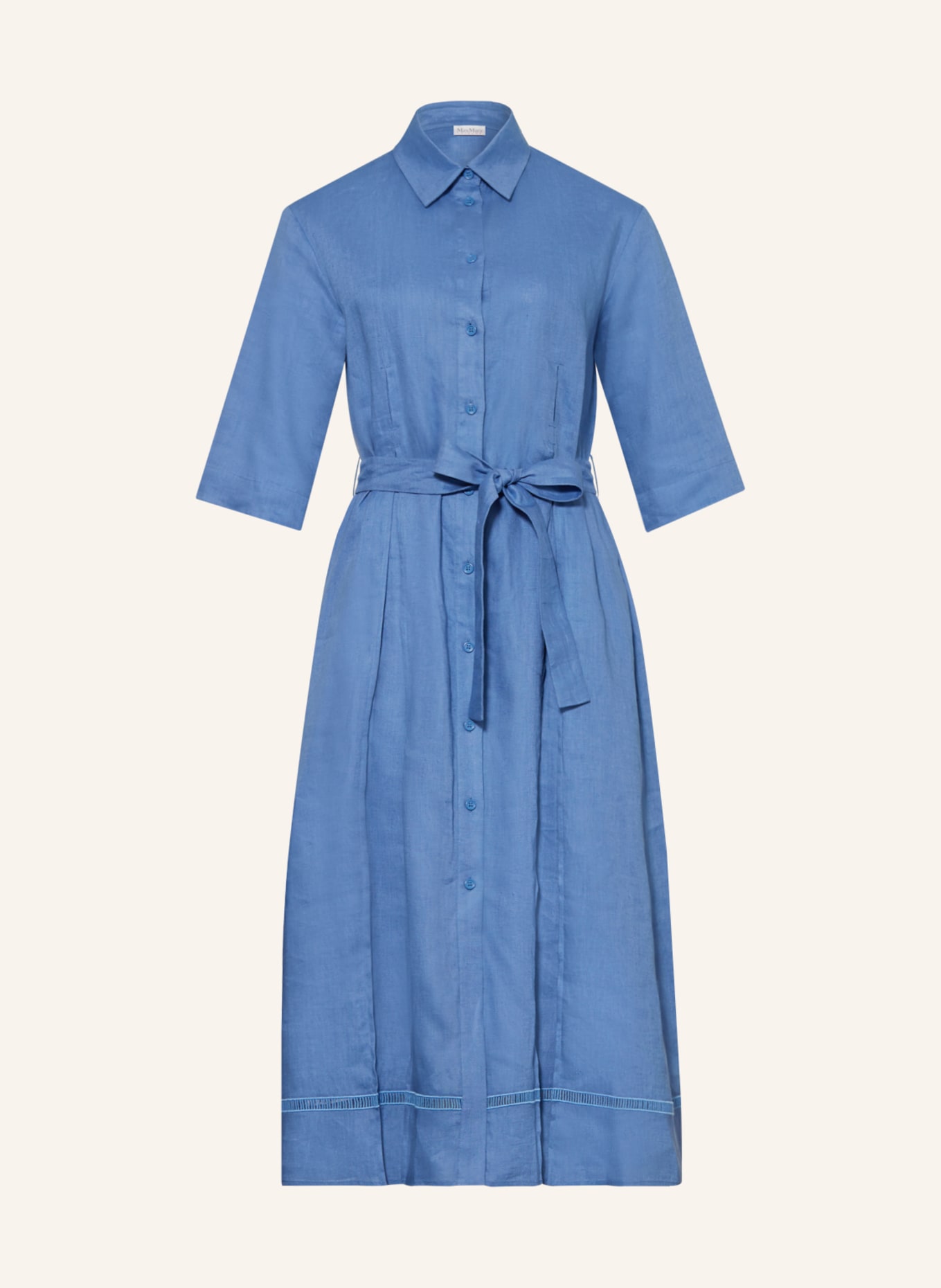 MaxMara LEISURE Shirt dress NOCINO in linen, Color: BLUE (Image 1)