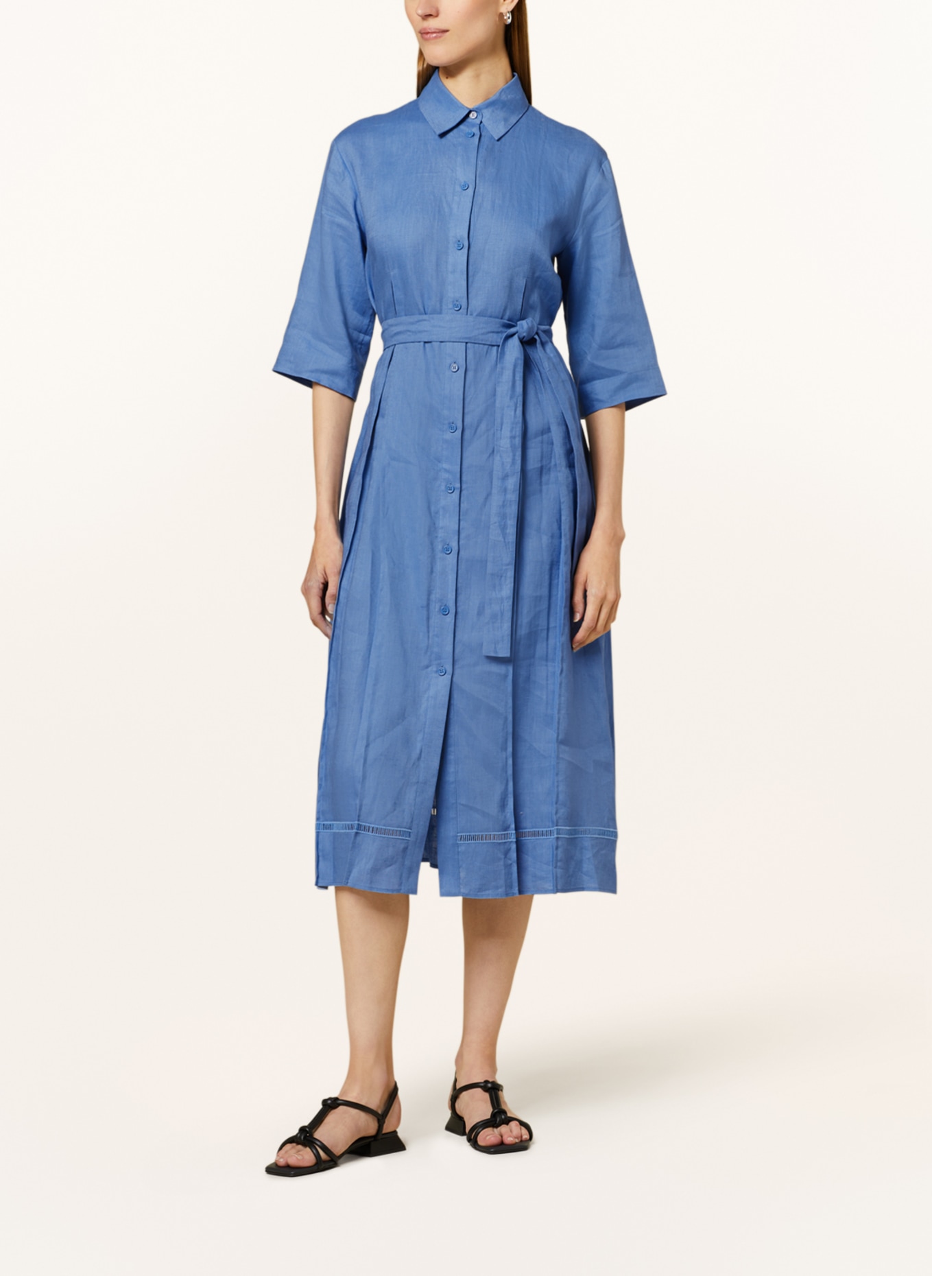 MaxMara LEISURE Shirt dress NOCINO in linen, Color: BLUE (Image 2)