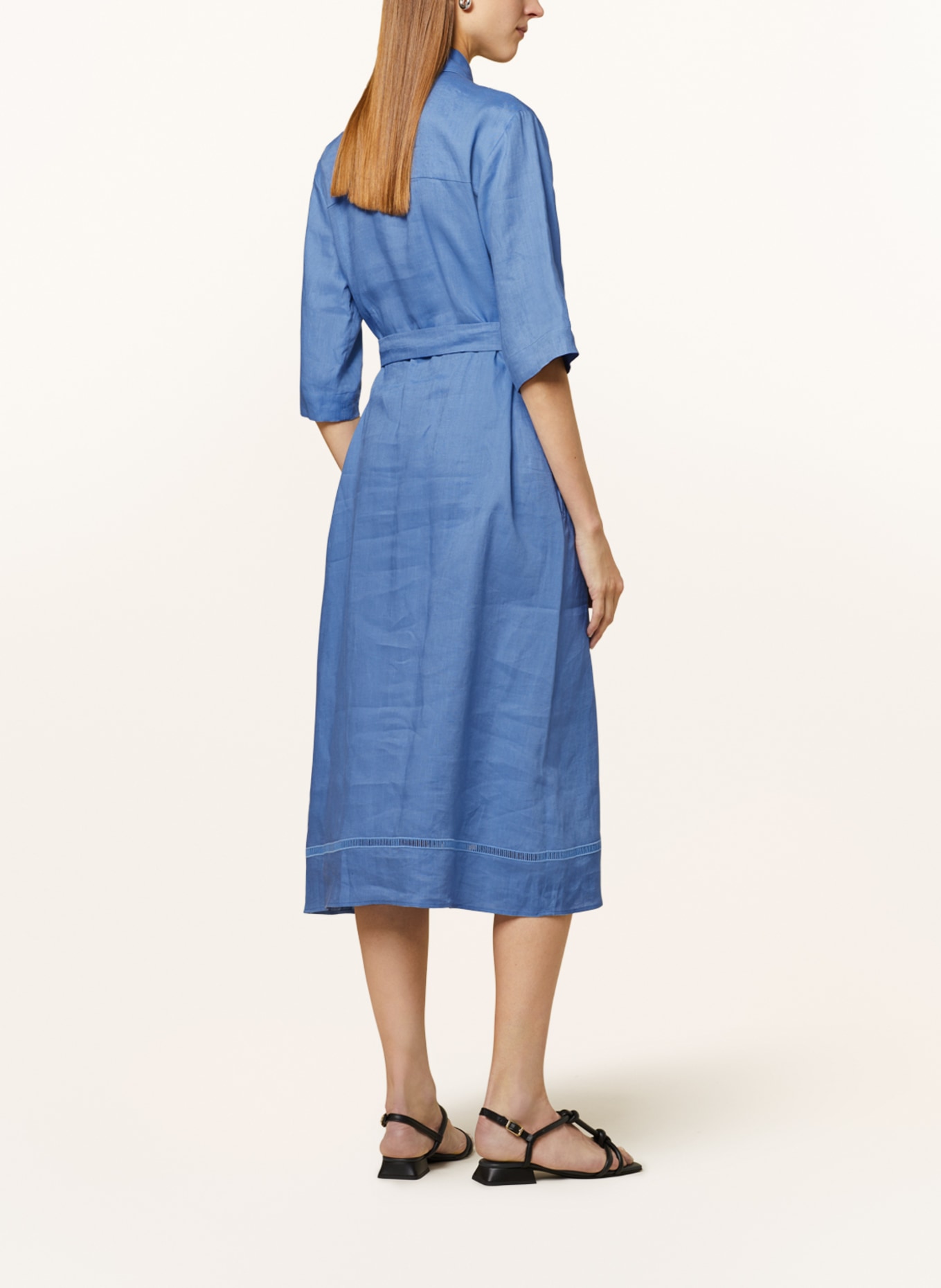 MaxMara LEISURE Shirt dress NOCINO in linen, Color: BLUE (Image 3)
