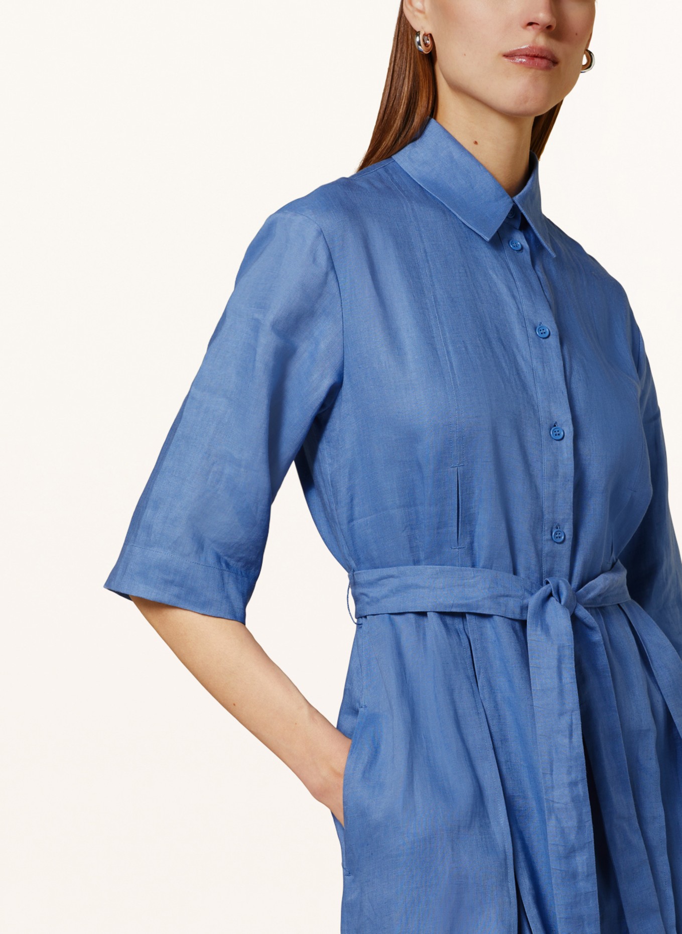 MaxMara LEISURE Shirt dress NOCINO in linen, Color: BLUE (Image 4)
