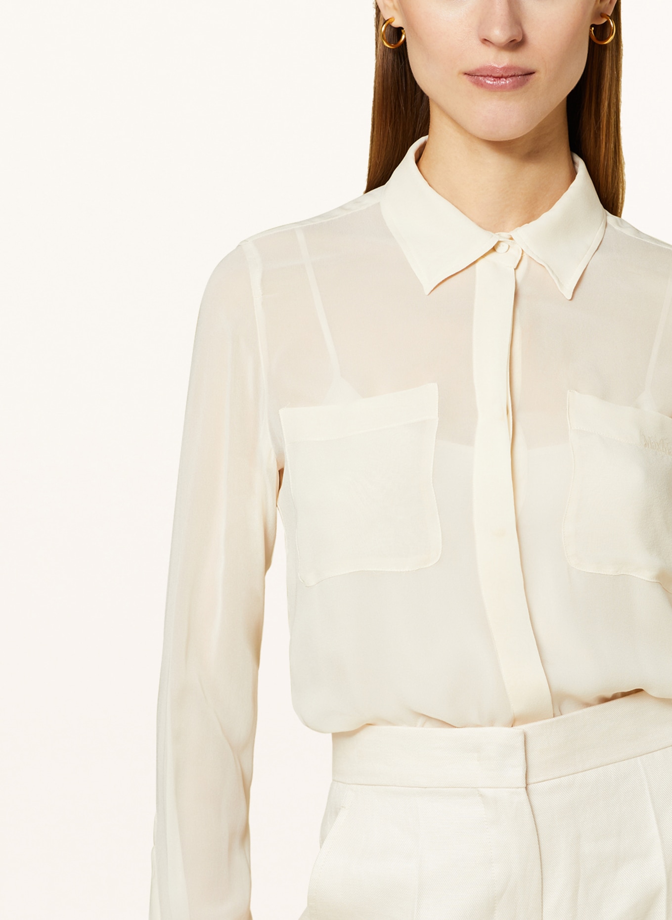 Max Mara Shirt blouse VONGOLA in silk, Color: CREAM (Image 4)