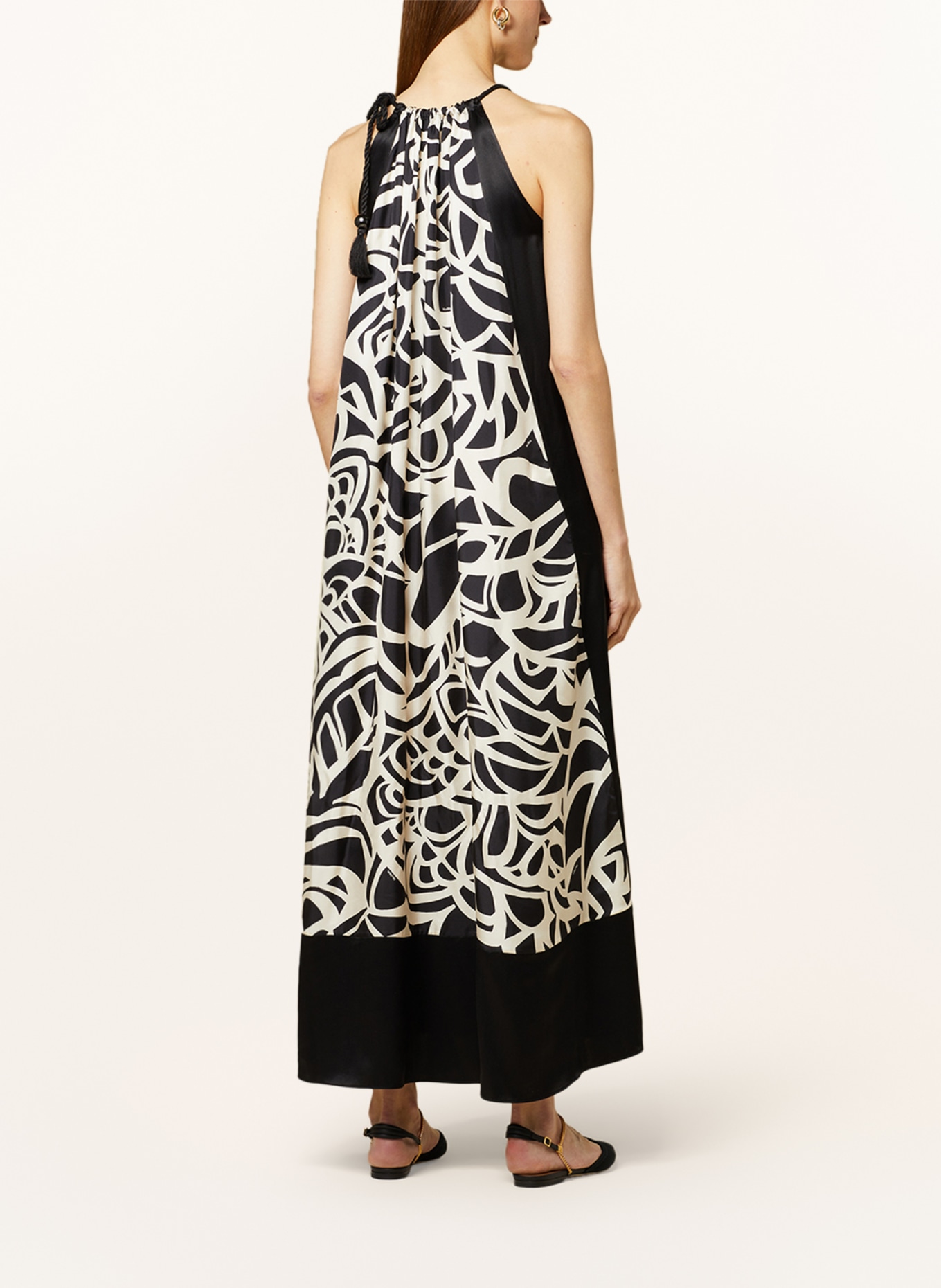 Max Mara Silk dress LICEN, Color: BLACK/ CREAM (Image 3)