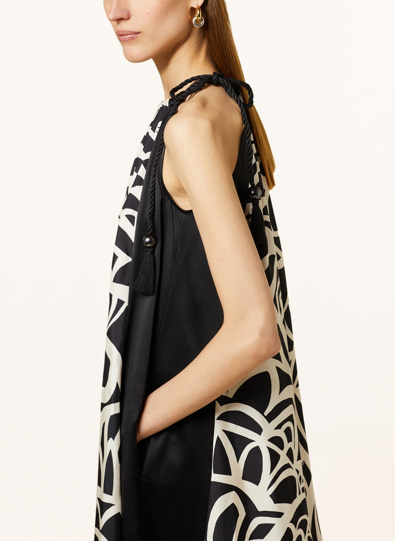 Max Mara Silk dress LICEN, Color: BLACK/ CREAM (Image 4)