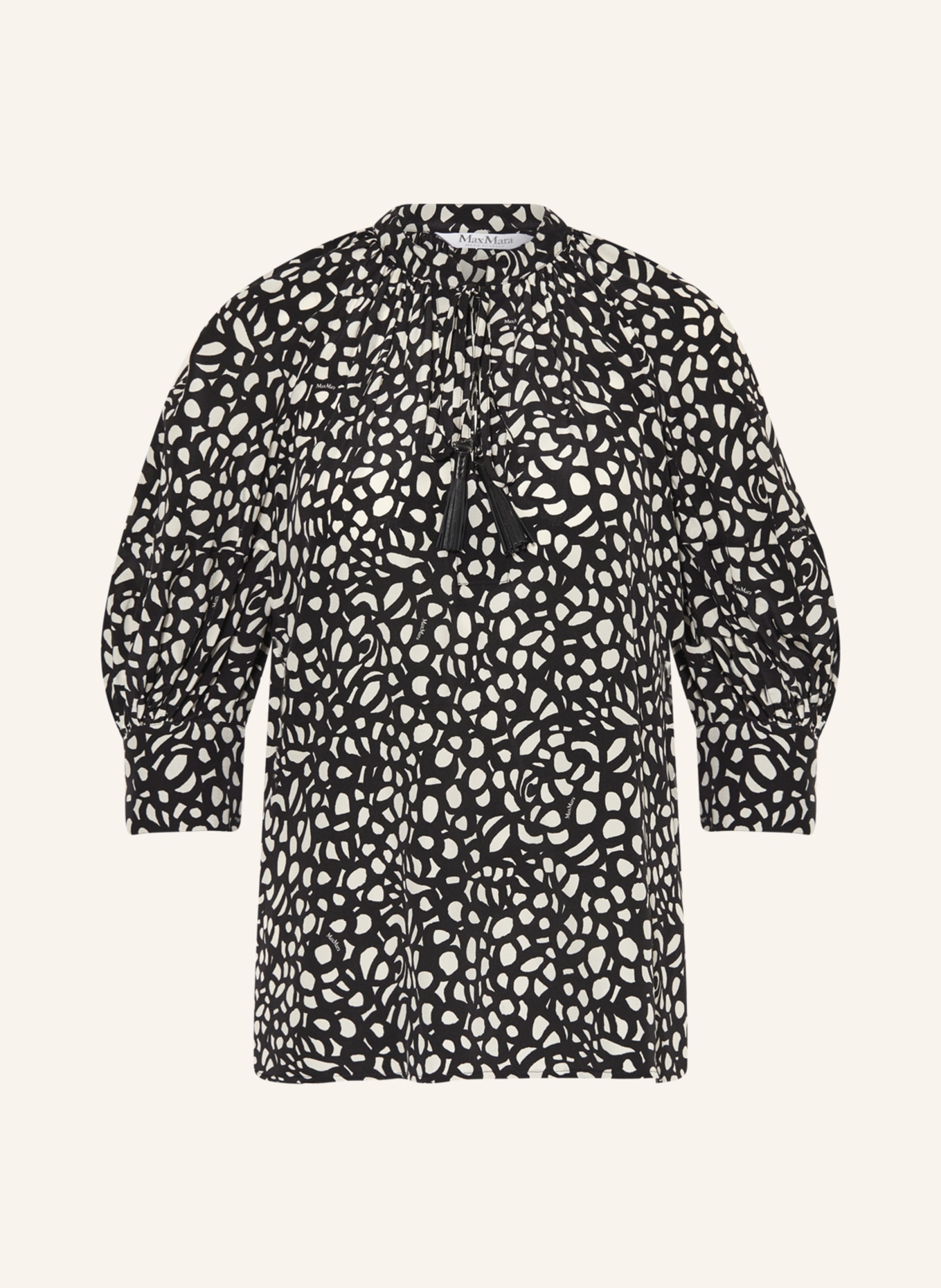 Max Mara Shirt blouse EMY in silk, Color: BLACK/ WHITE (Image 1)