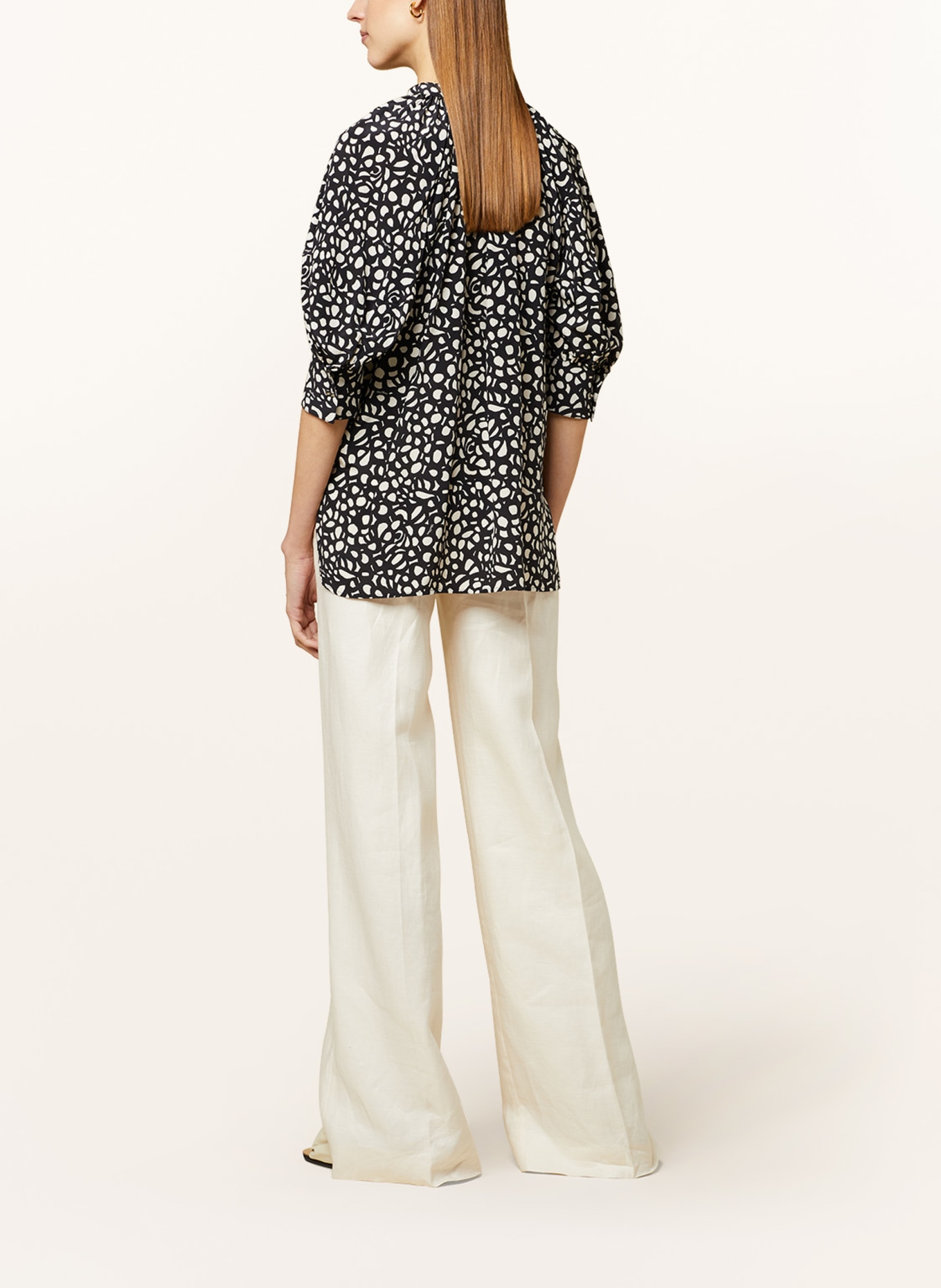 Max Mara Shirt blouse EMY in silk, Color: BLACK/ WHITE (Image 3)