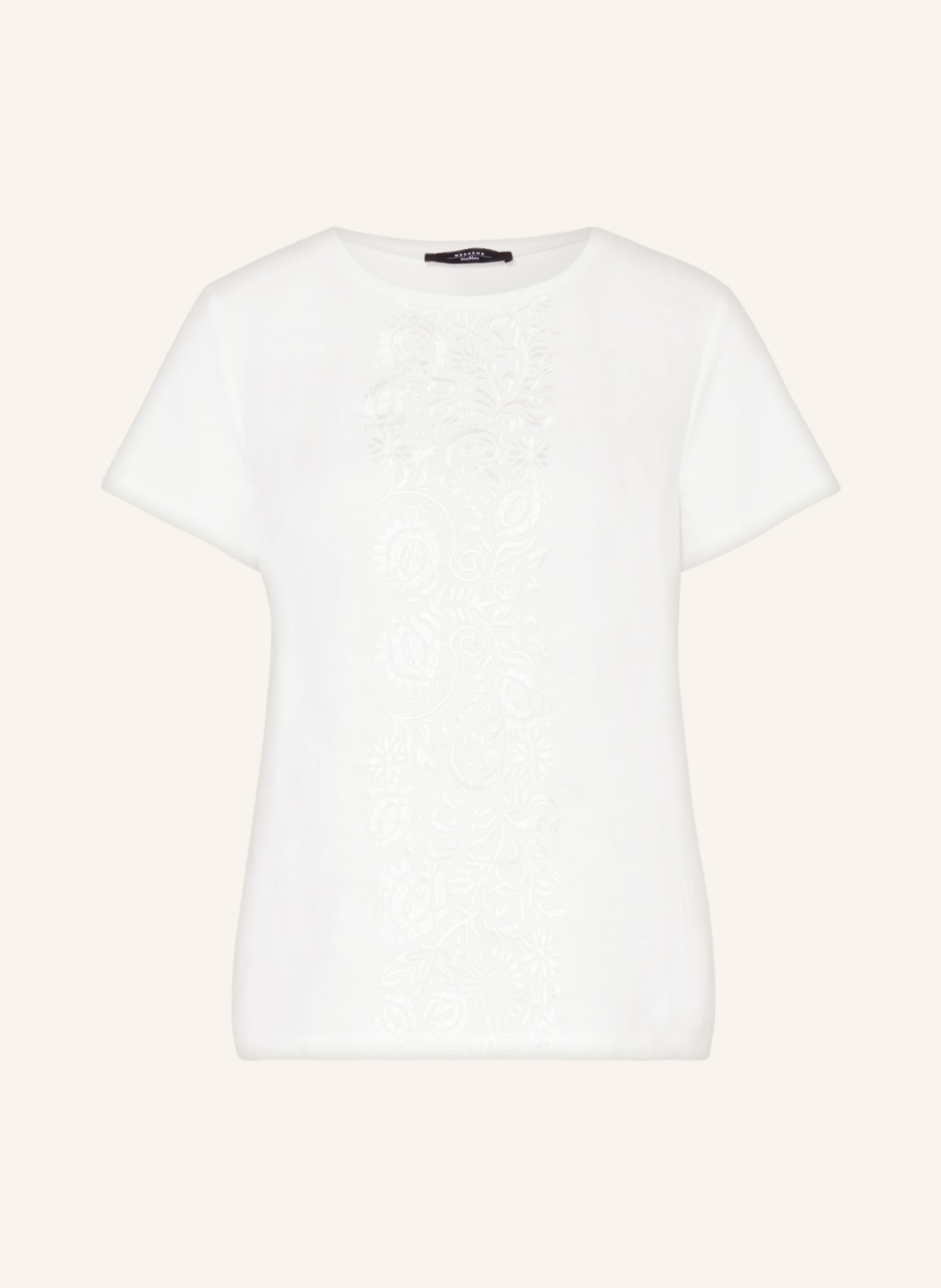 WEEKEND MaxMara T-Shirt MAGNO im Materialmix, Farbe: WEISS (Bild 1)