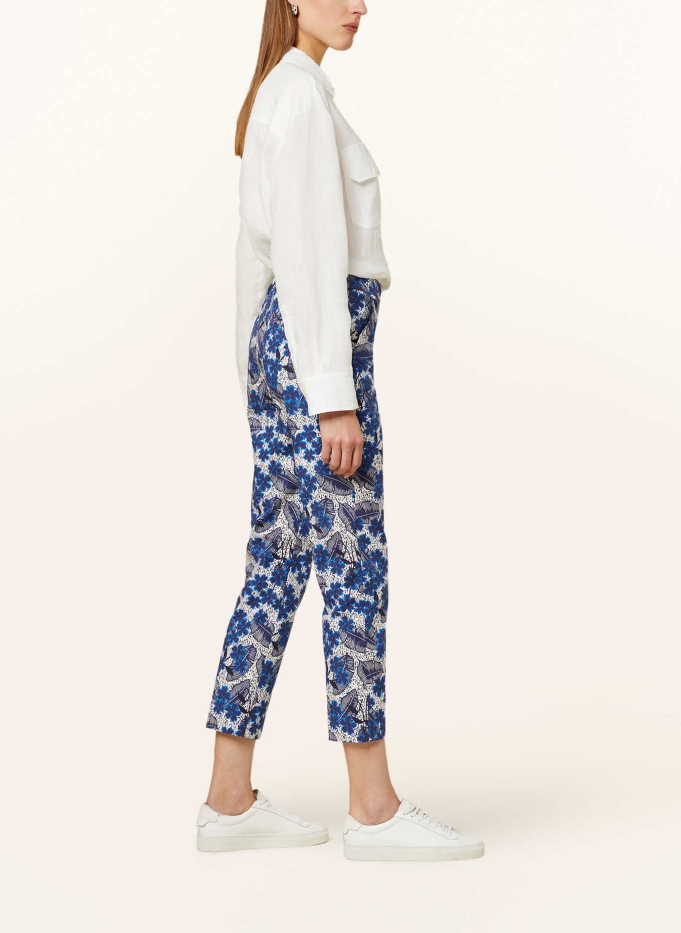 WEEKEND MaxMara Trousers RAVELLO, Color: WHITE/ BLUE/ DARK BLUE (Image 4)