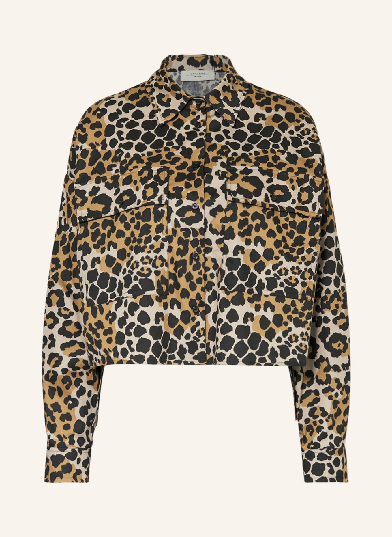 WEEKEND MaxMara Cropped shirt blouse TENNIS, Color: CAMEL/ BEIGE/ DARK BROWN (Image 1)