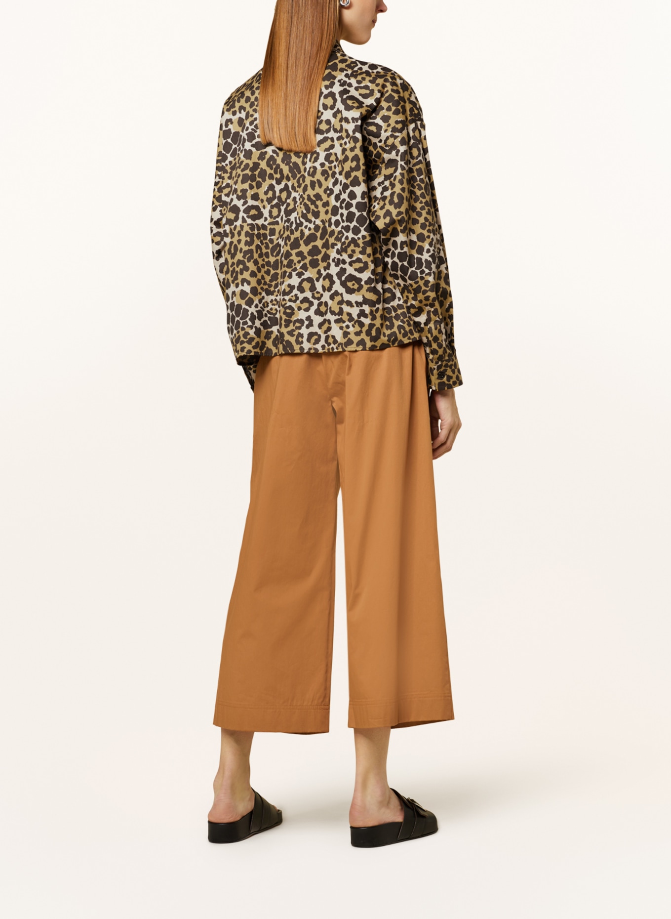 WEEKEND MaxMara Cropped shirt blouse TENNIS, Color: CAMEL/ BEIGE/ DARK BROWN (Image 3)