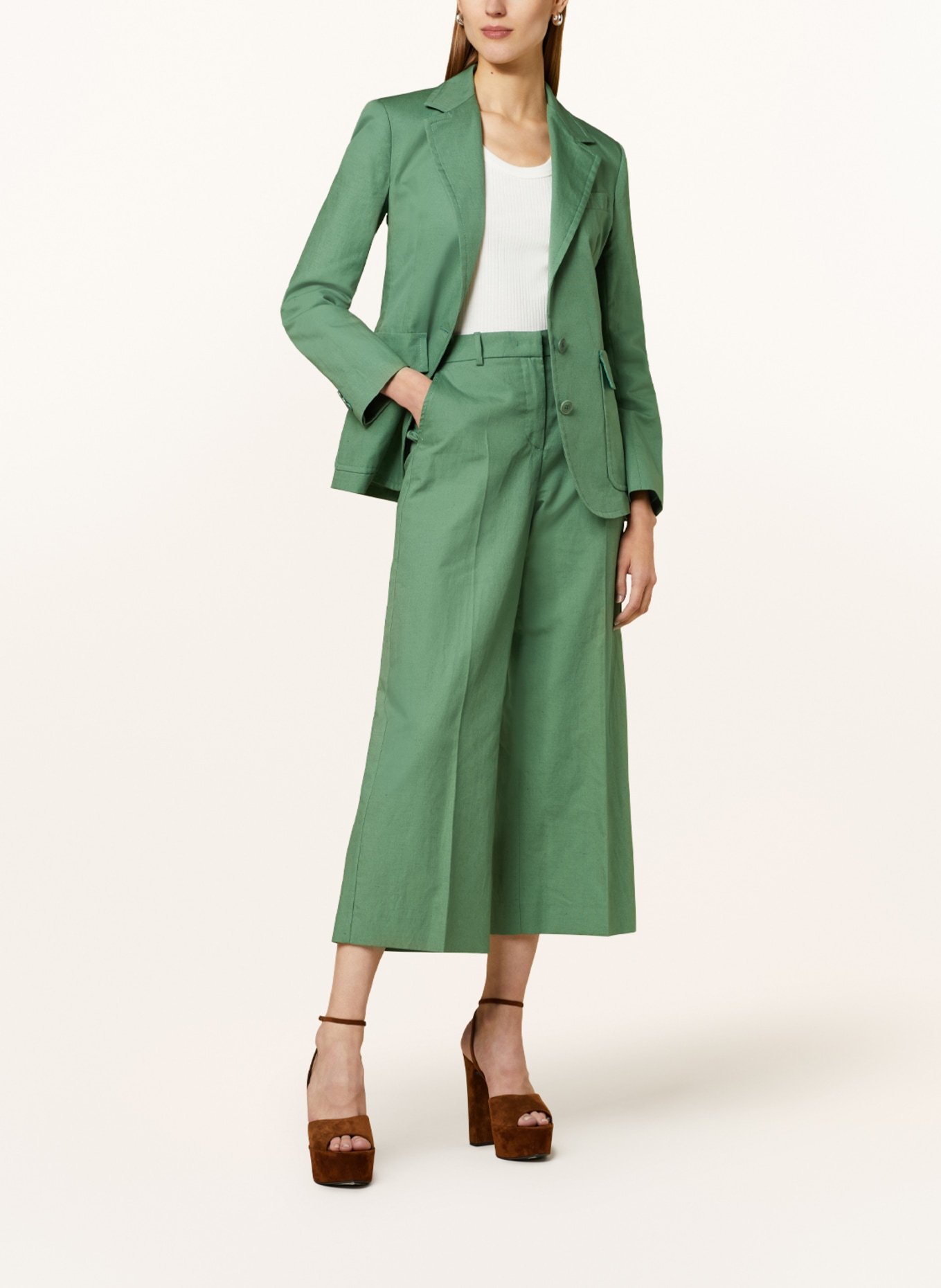 WEEKEND MaxMara 7/8 trousers ZIRCONE, Color: GREEN (Image 2)